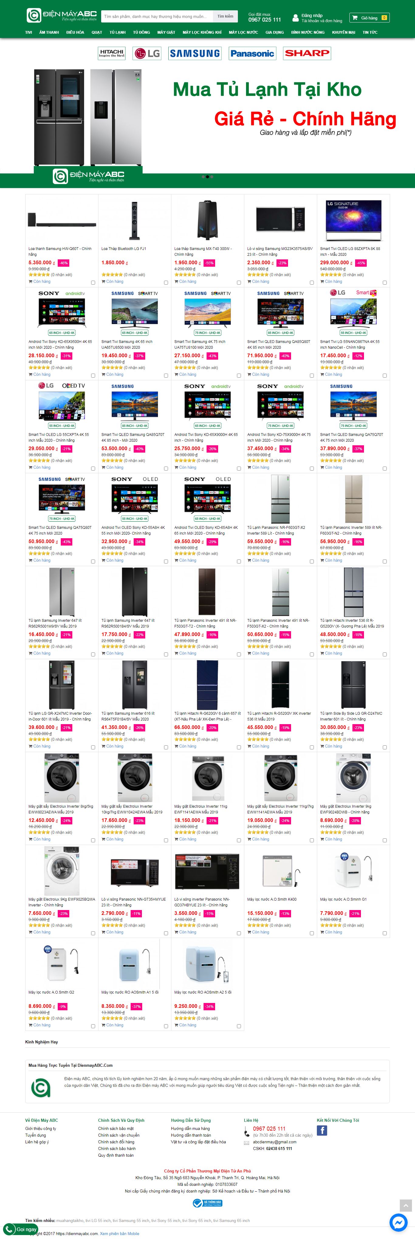 [dienlanhtuanson] Thiết kế Website web lắp đặt điều hòa - dienmayabccom