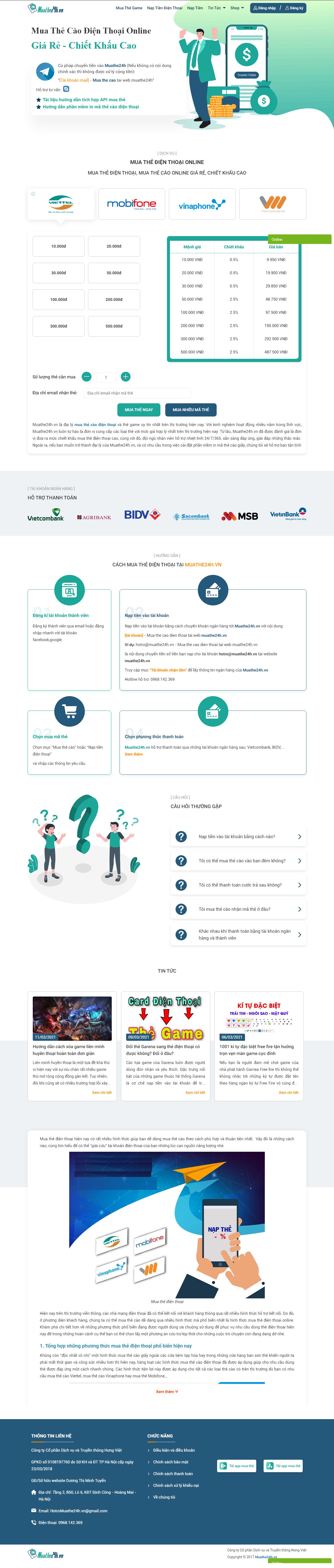 [ictnews] Thiết kế Website web viễn thông - muathe24hvn