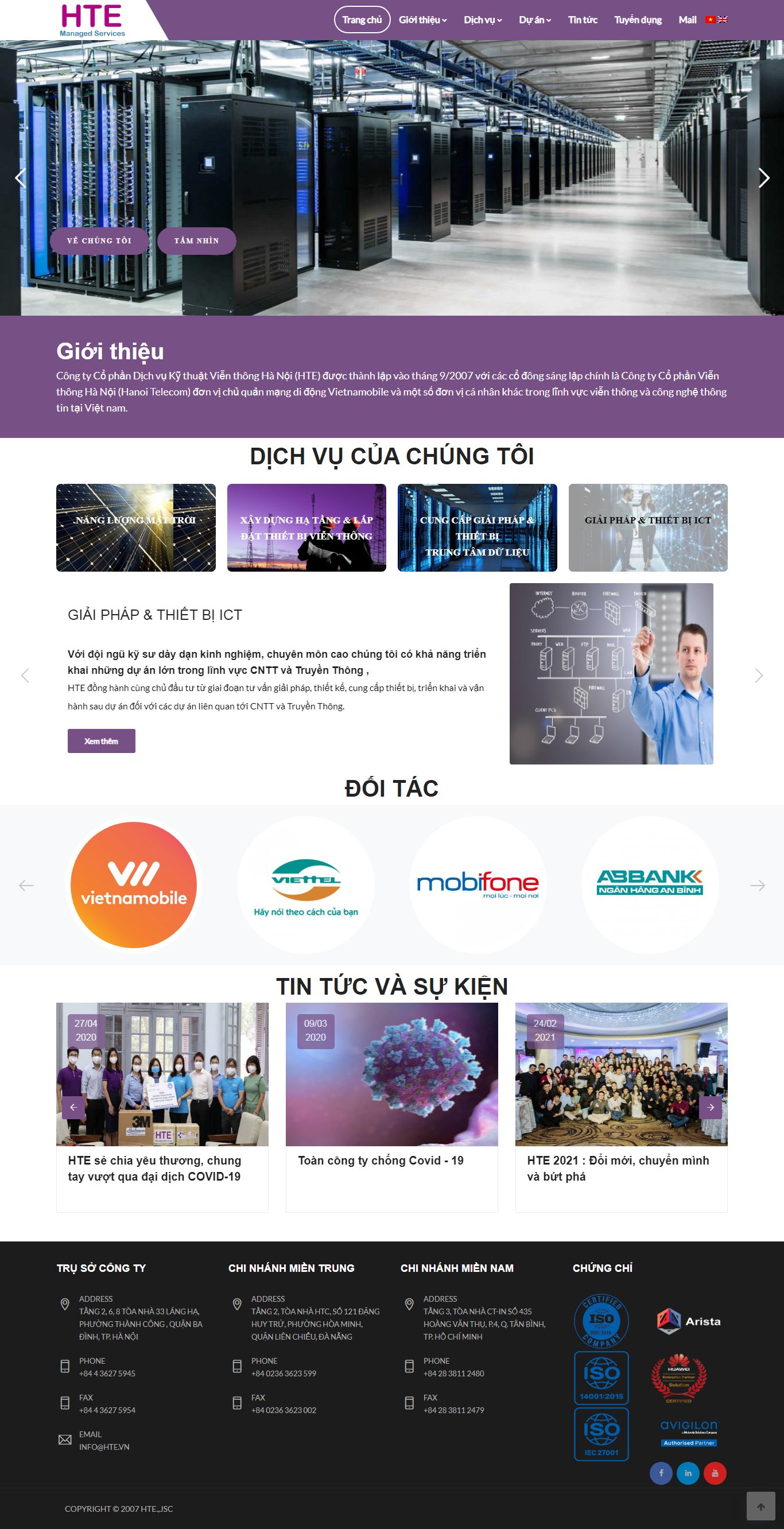 [ictnews] Thiết kế Website web viễn thông - htevn