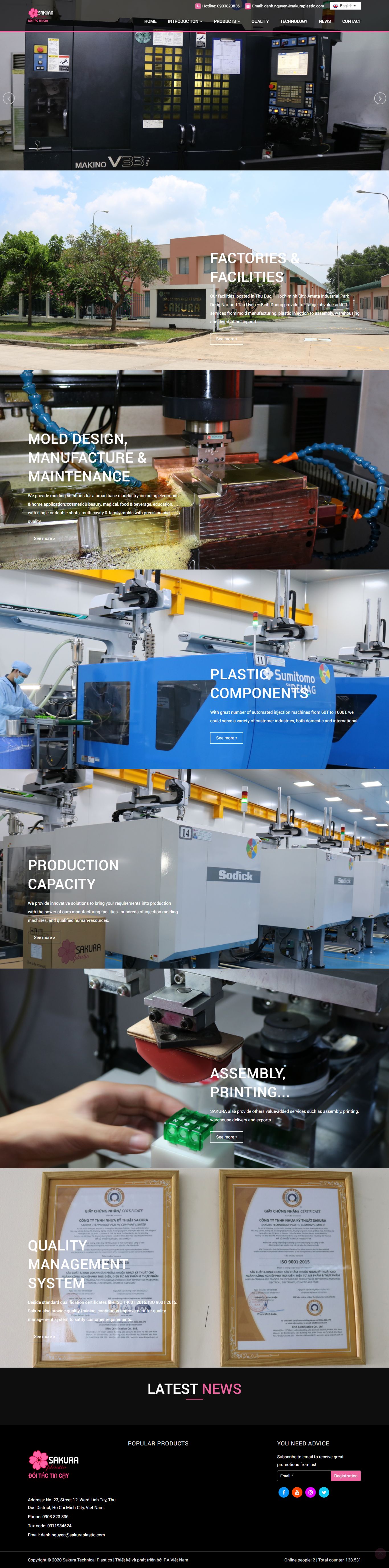 [plastic] Thiết kế Website web sản xuất nhựa - sakuraplasticcom