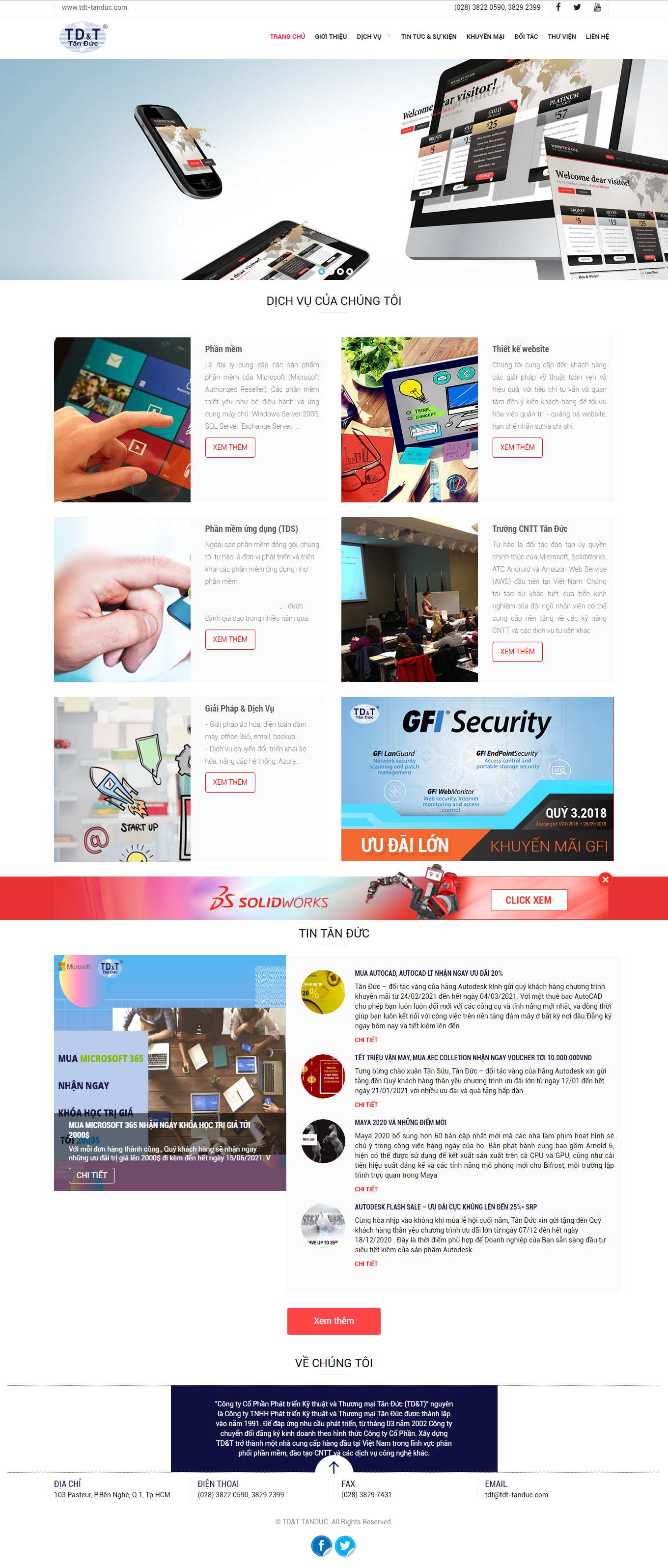 [procad] Thiết kế Website web công nghệ thông tin - tdt-tanduccom