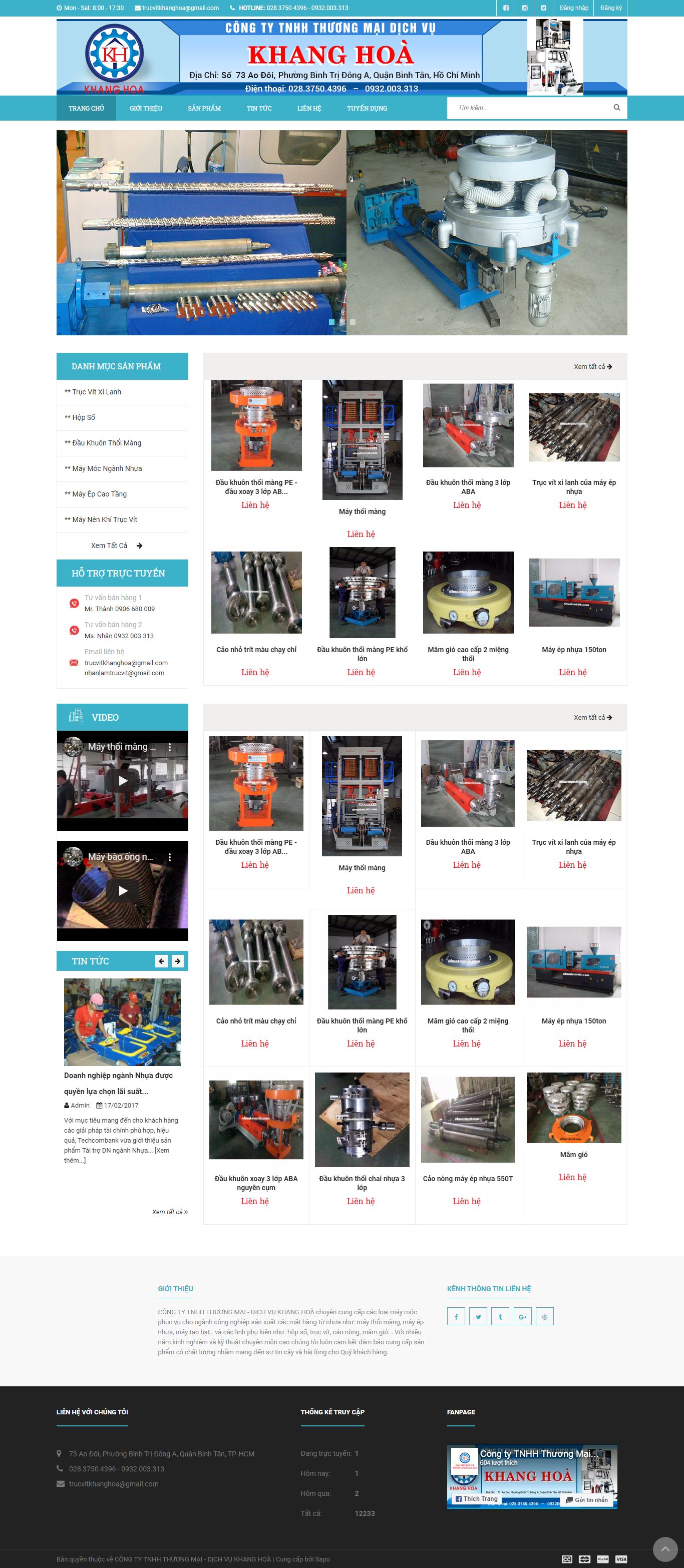 [plastic] Thiết kế Website web sản xuất nhựa - nhuatrucvitcom