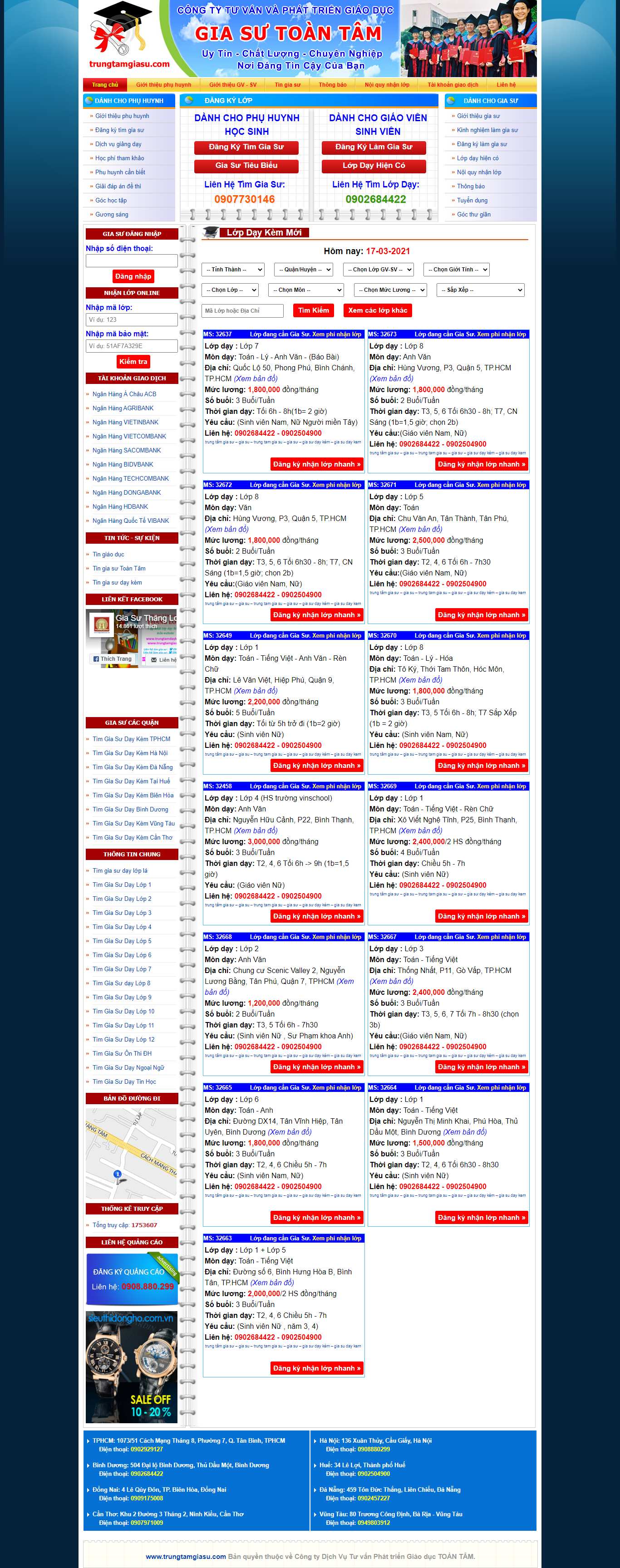 [giasudantri] Thiết kế Website web gia sư - wwwtrungtamgiasucom