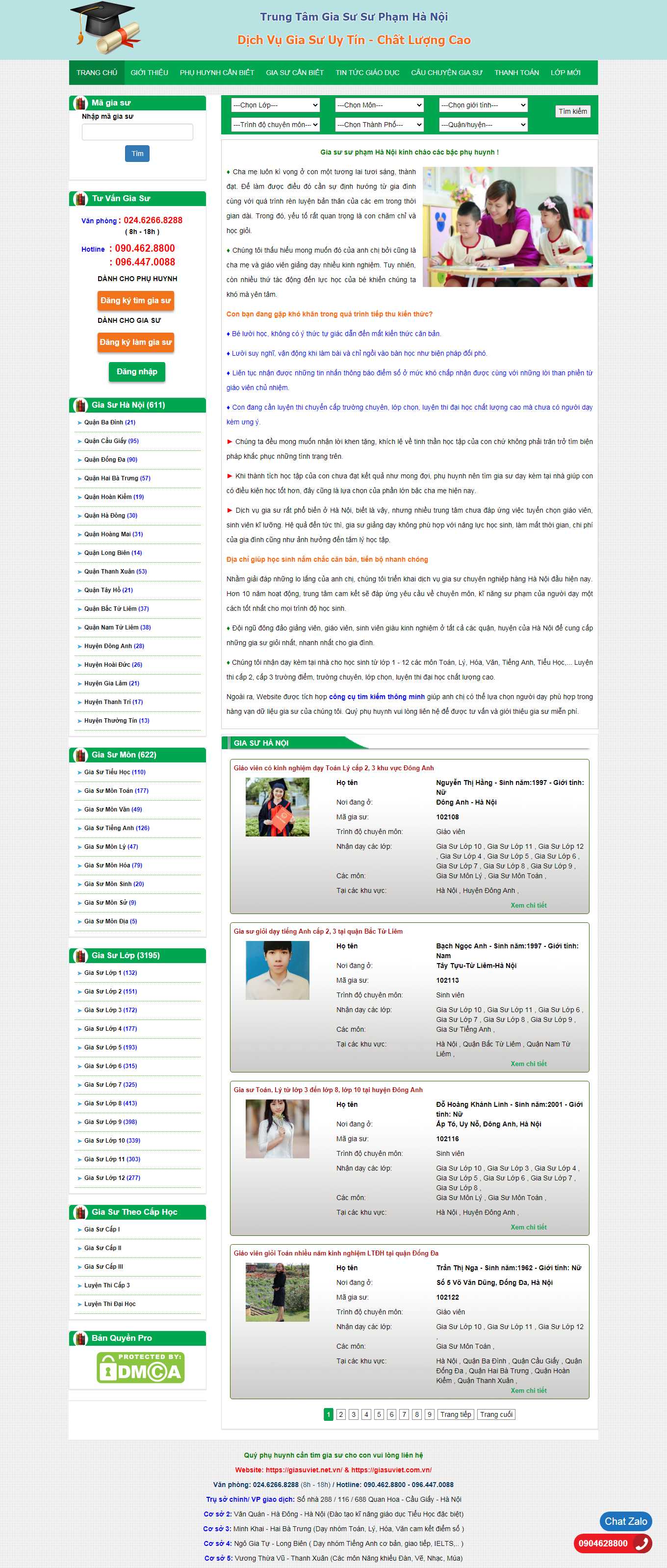 [giasudantri] Thiết kế Website web gia sư - giasuvietnetvn