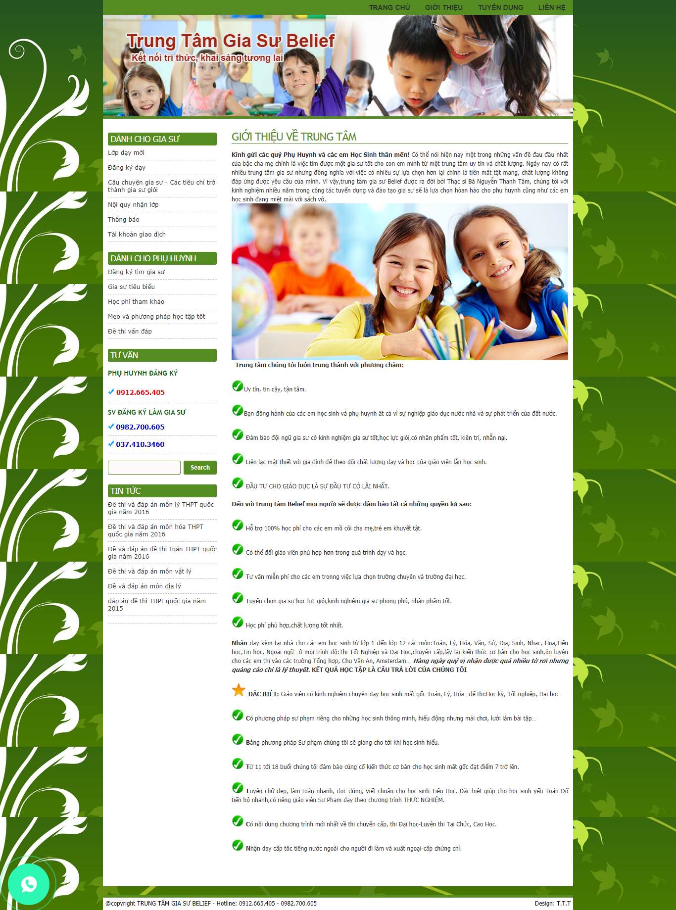 [giasudantri] Thiết kế Website web gia sư - giasubeliefcom