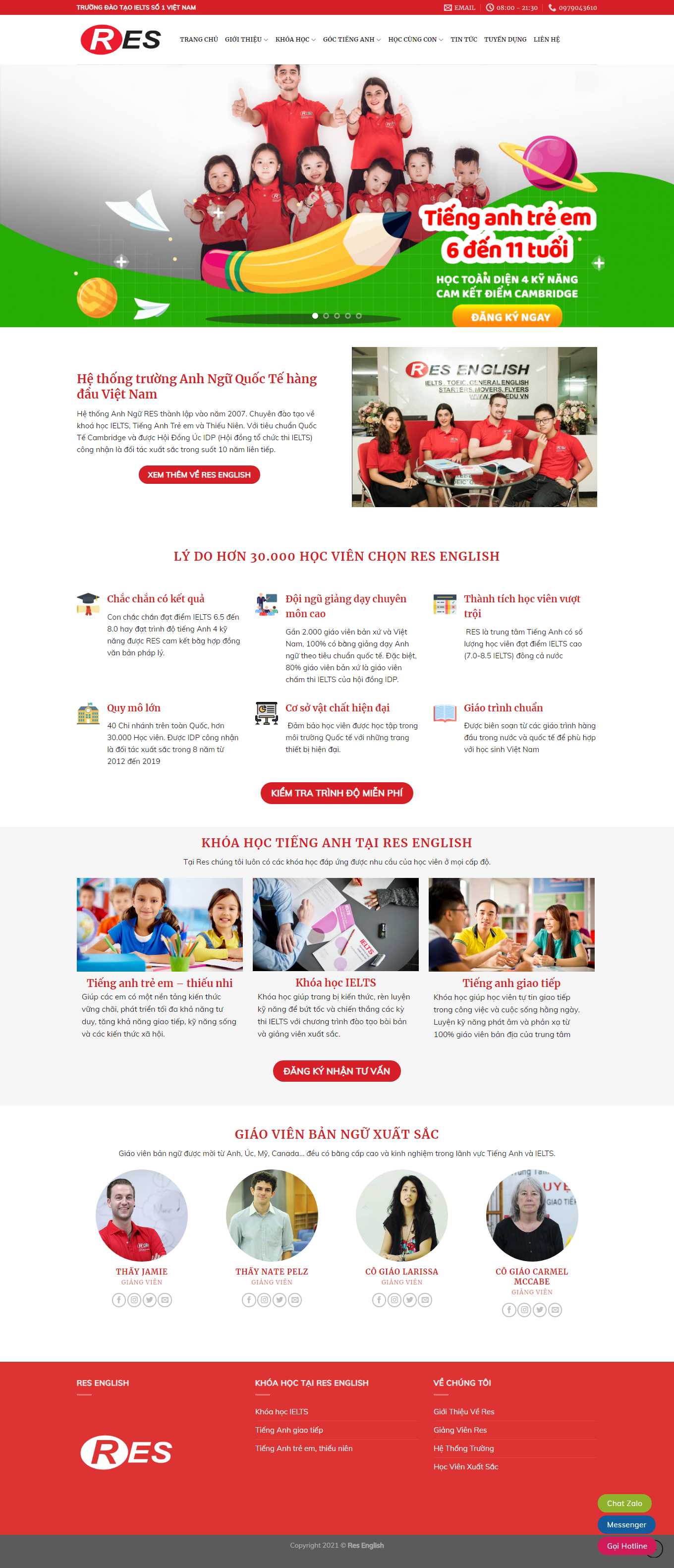 [etc] Thiết kế Website web trung tâm tiếng anh - reseduvn