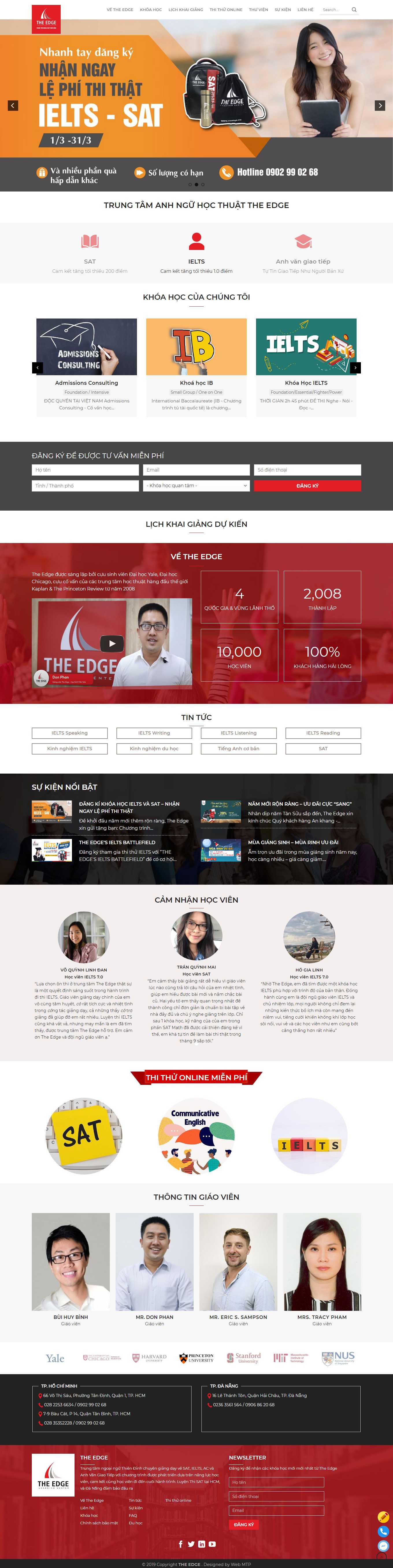 [etc] Thiết kế Website web trung tâm tiếng anh - theedgevn