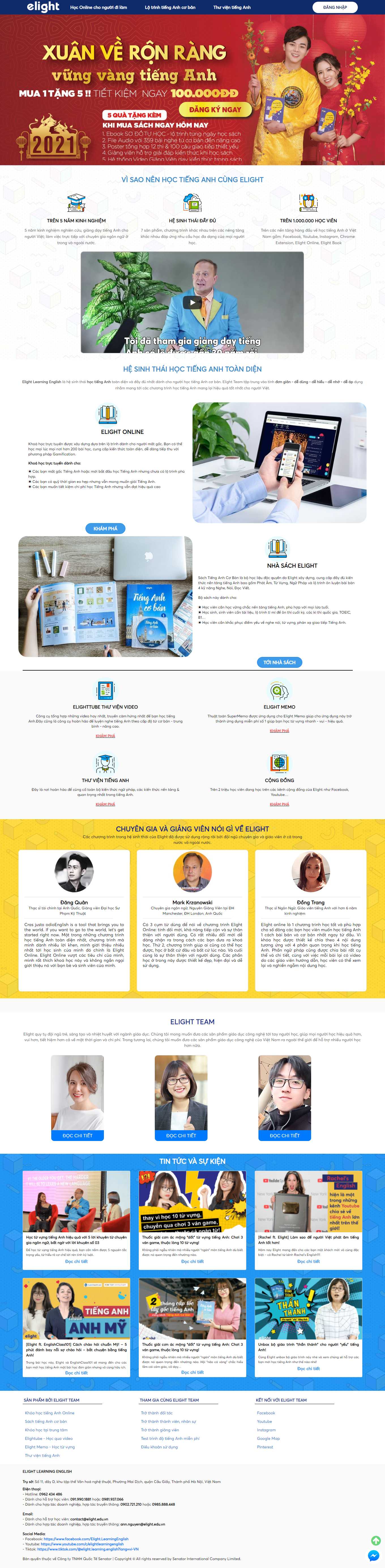 [etc] Thiết kế Website web trung tâm tiếng anh - elighteduvn