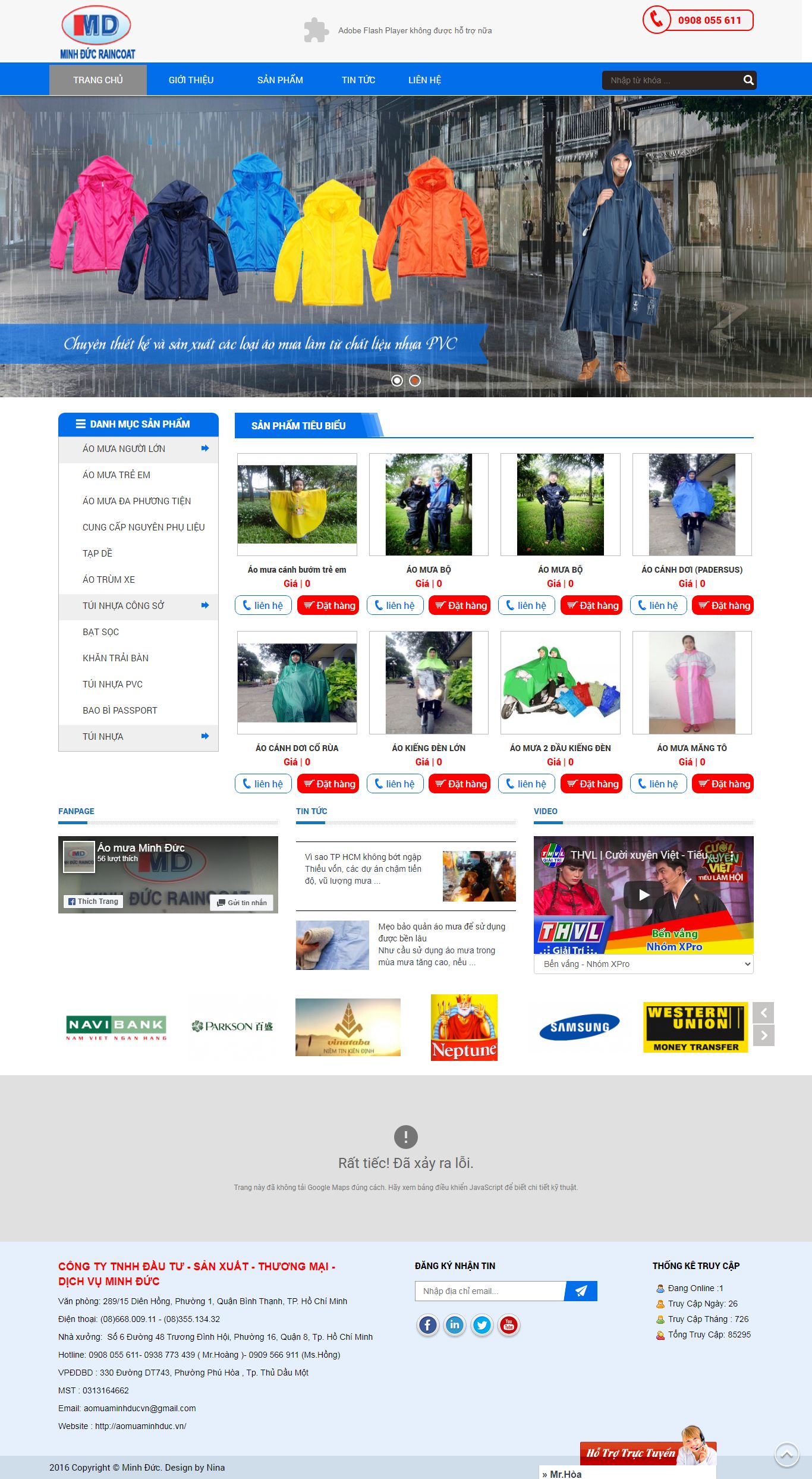 Thiết kế Website web bán áo mưa - aomuaviethancom