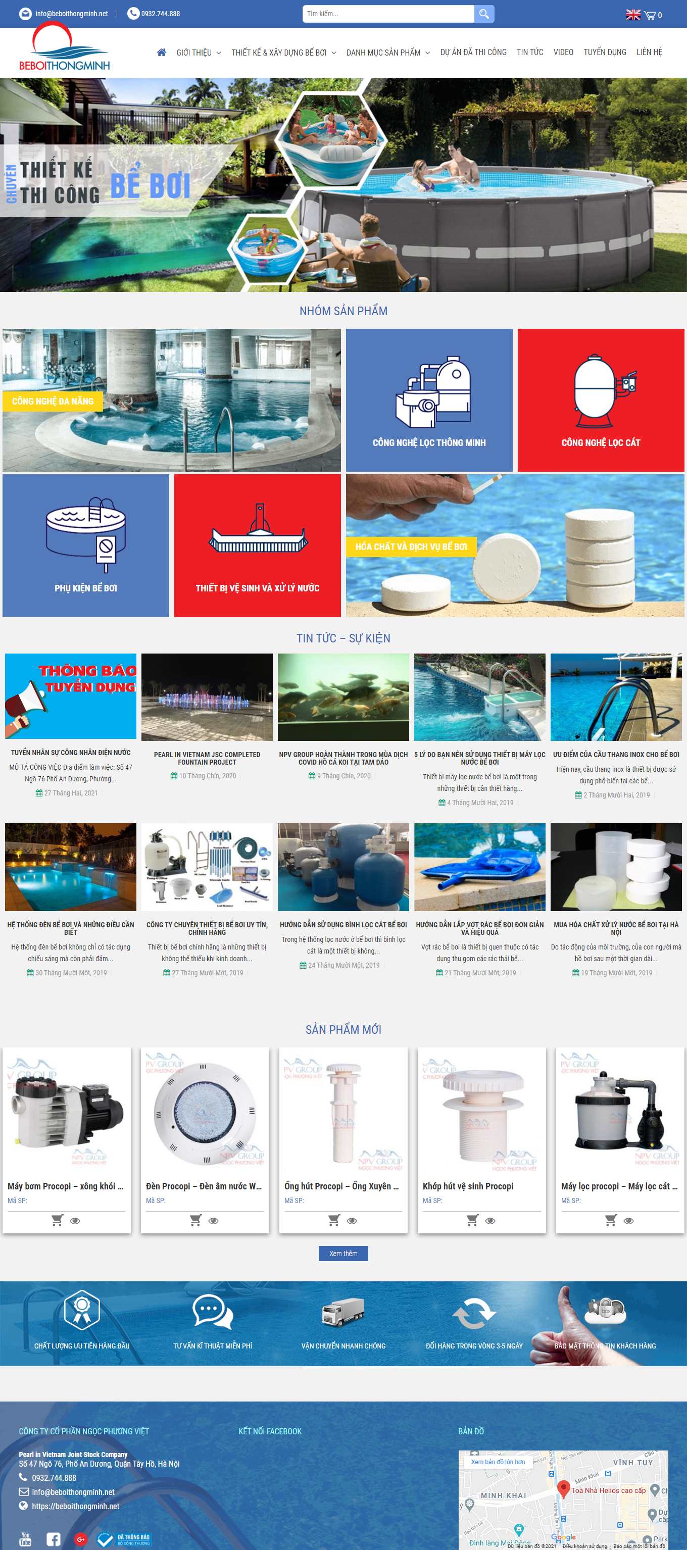 [beboithongminh] Thiết kế Website web bể bơi - beboithongminhnet