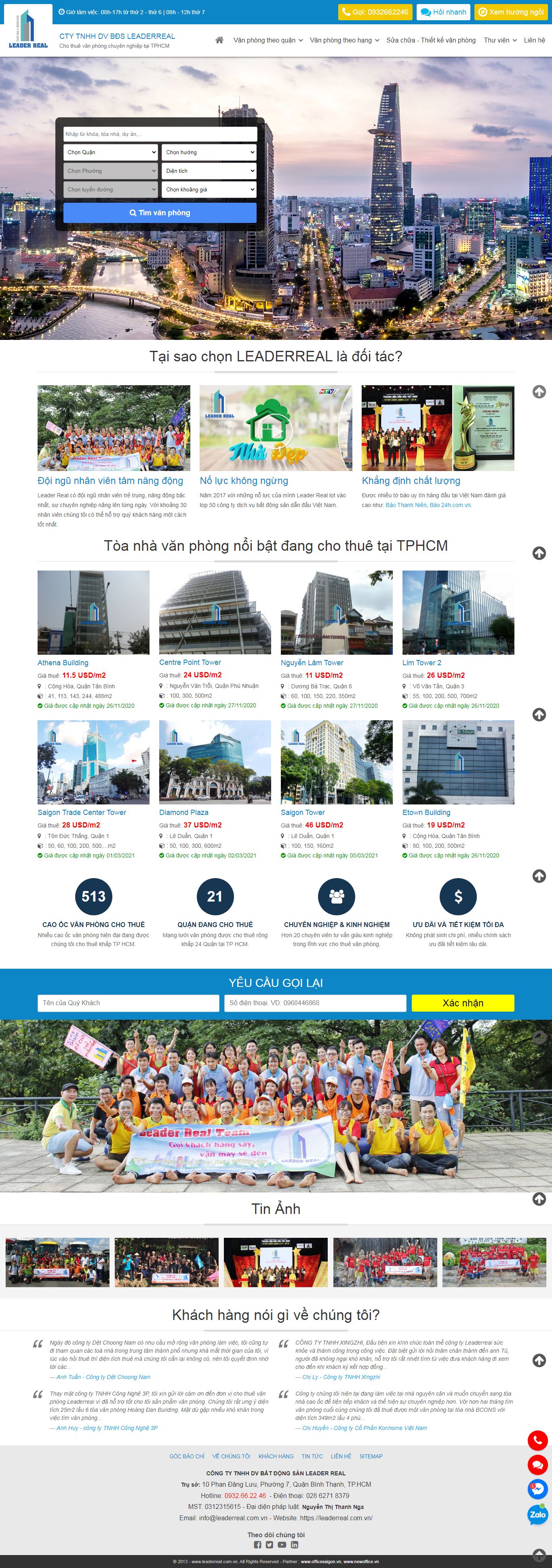 [phucdat] Thiết kế Website web bất động sản - leaderrealcomvn