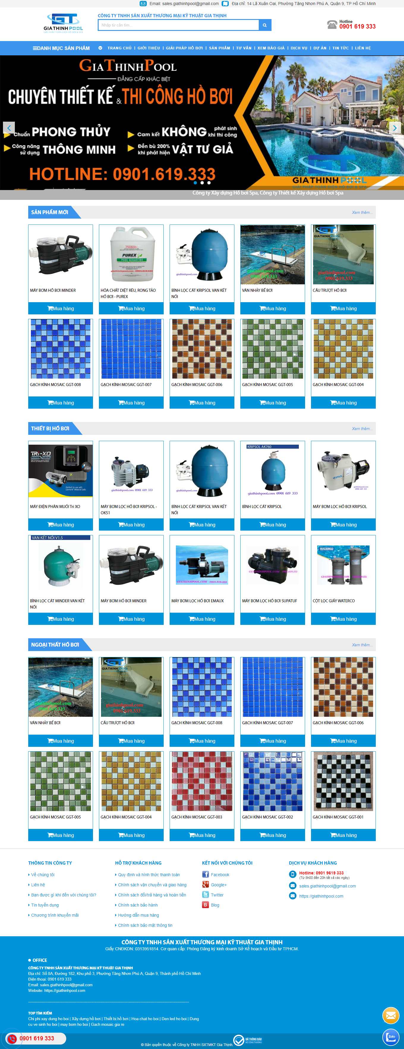 [beboithongminh] Thiết kế Website web bể bơi - giathinhpoolcom