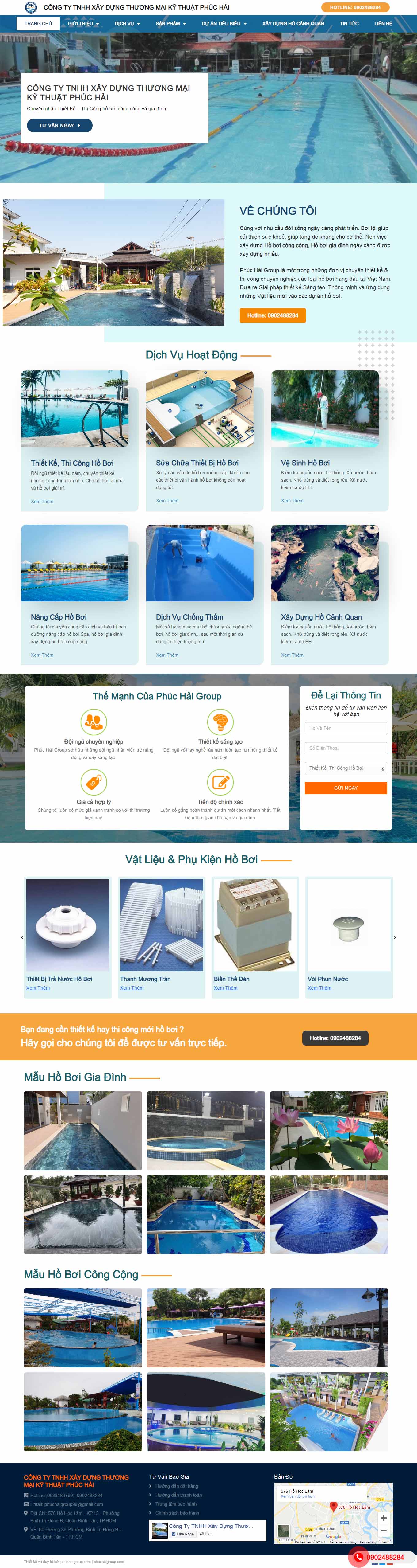 [beboithongminh] Thiết kế Website web bể bơi - phuchaigroupcom