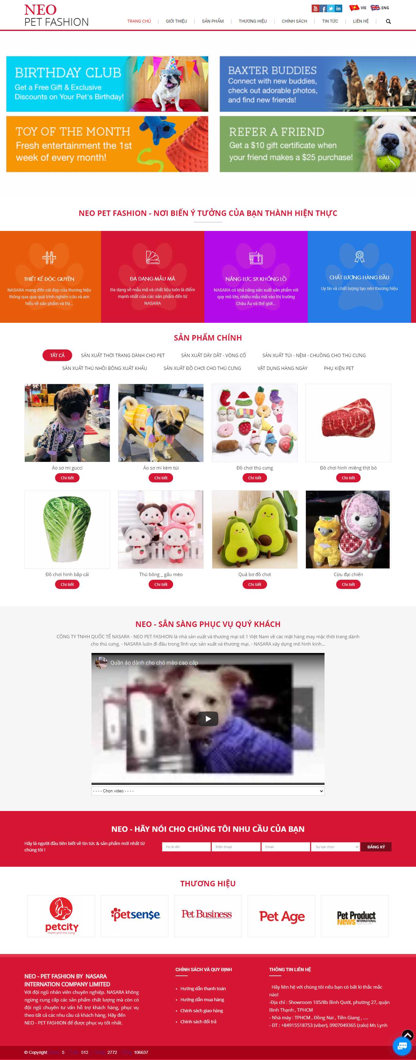 [petshop] Thiết kế Website web thú cưng - thoitrangthucungcomvn