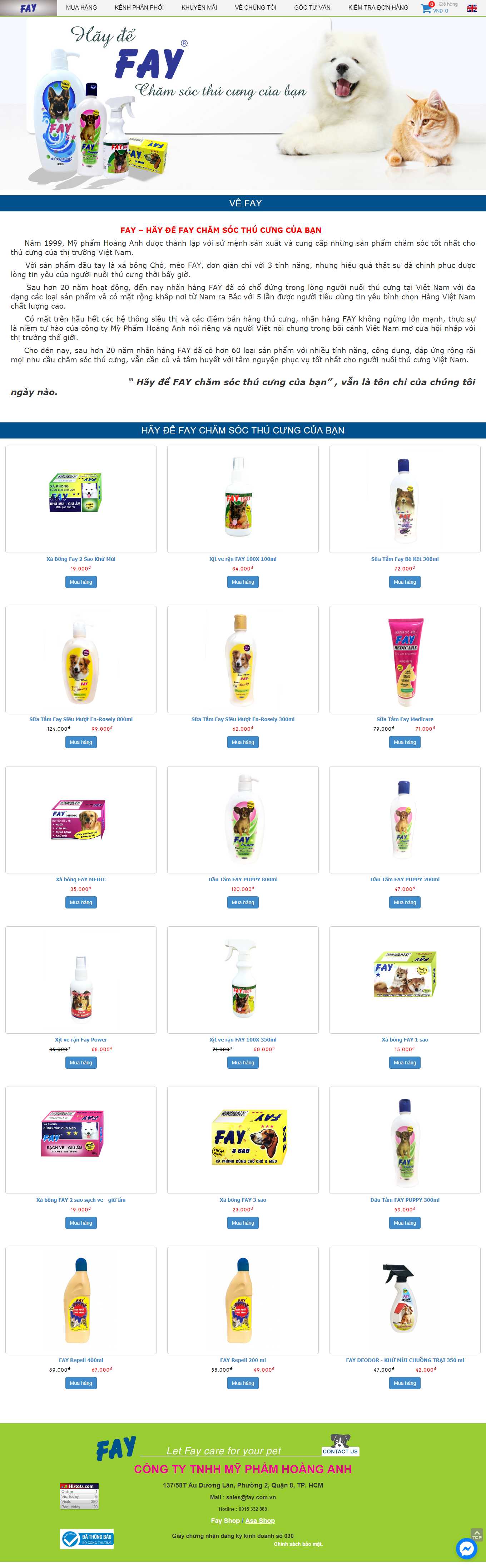 [petshop] Thiết kế Website web thú cưng - faycomvn