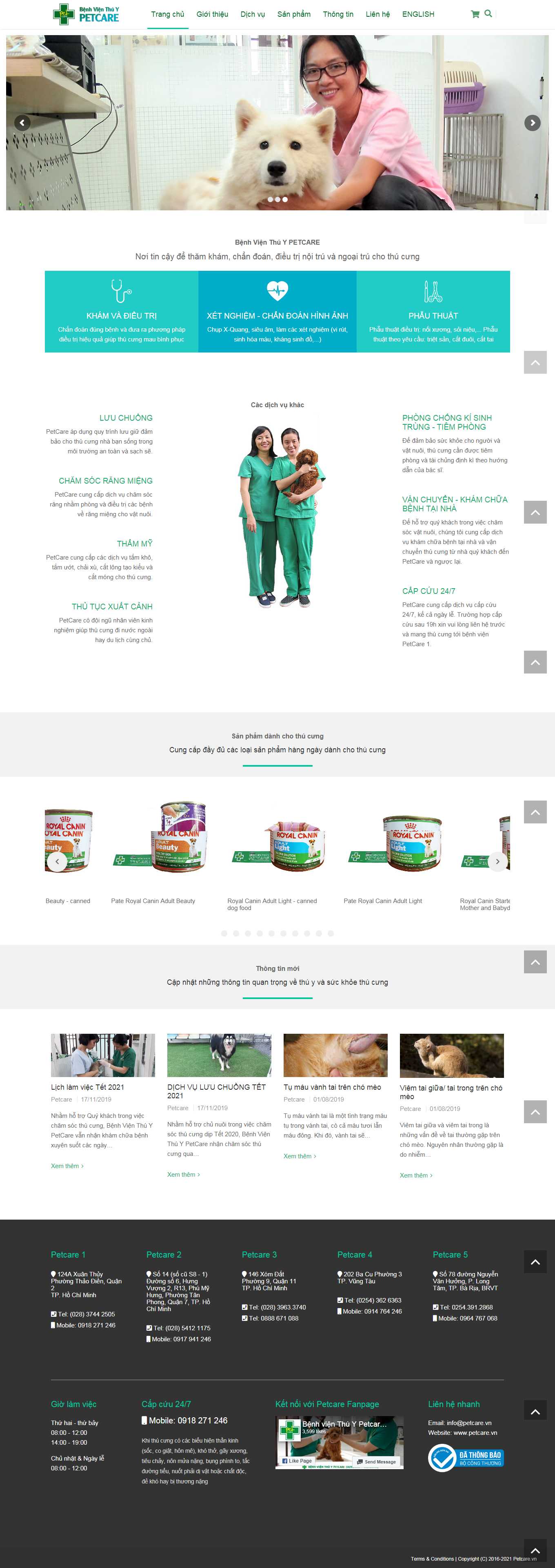 [petshop] Thiết kế Website web thú cưng - petcarevn