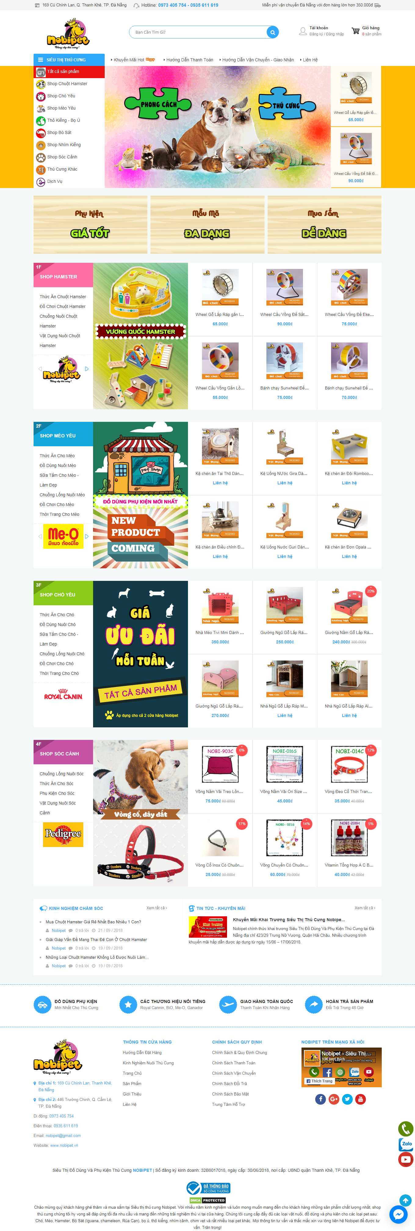 [petshop] Thiết kế Website web thú cưng - wwwnobipetvn