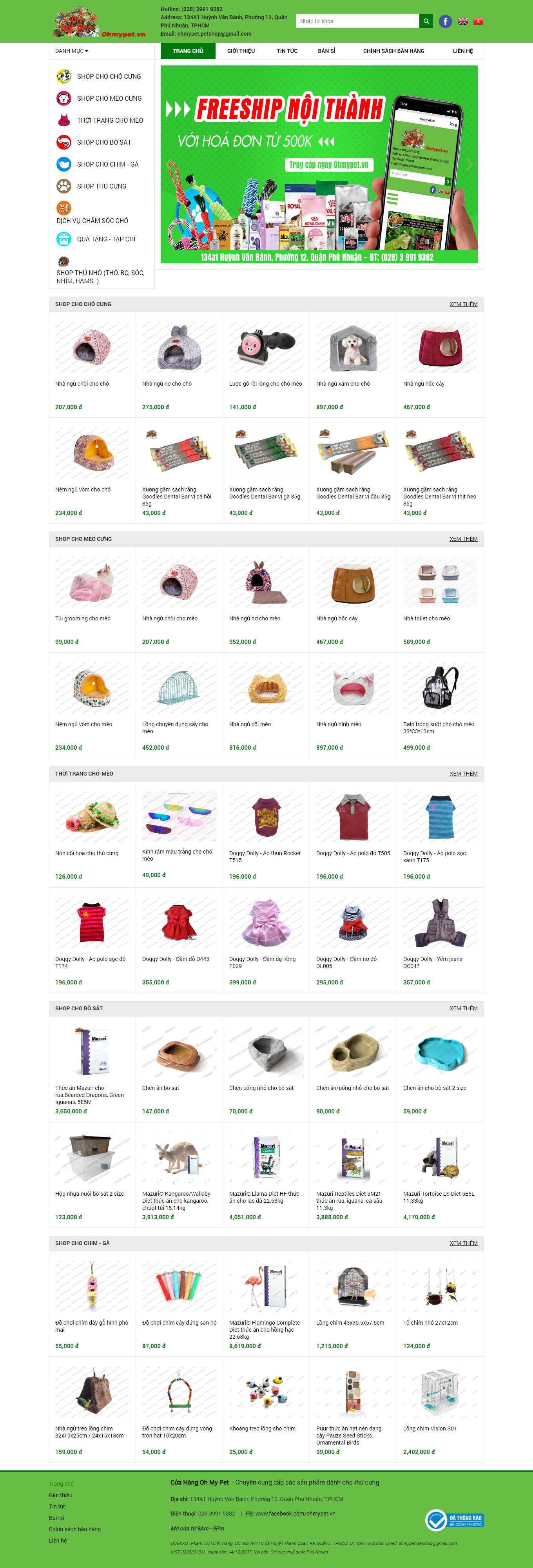 [petshop] Thiết kế Website web thú cưng - ohmypetvn