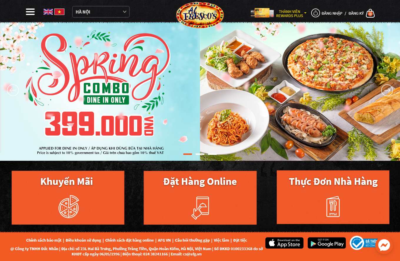 [hotwok] Thiết kế Website web bán đồ ăn vặt - alfrescoscomvn