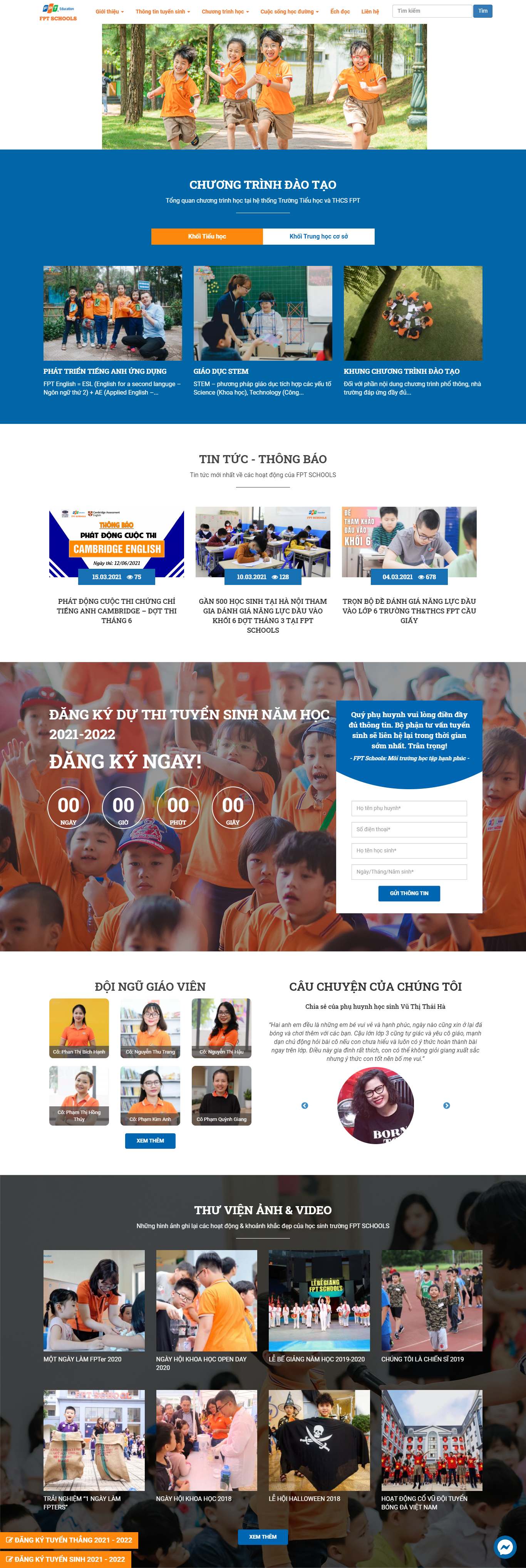 [nguyensieu] Thiết kế Website web trường cấp 1 - schoolfpteduvn