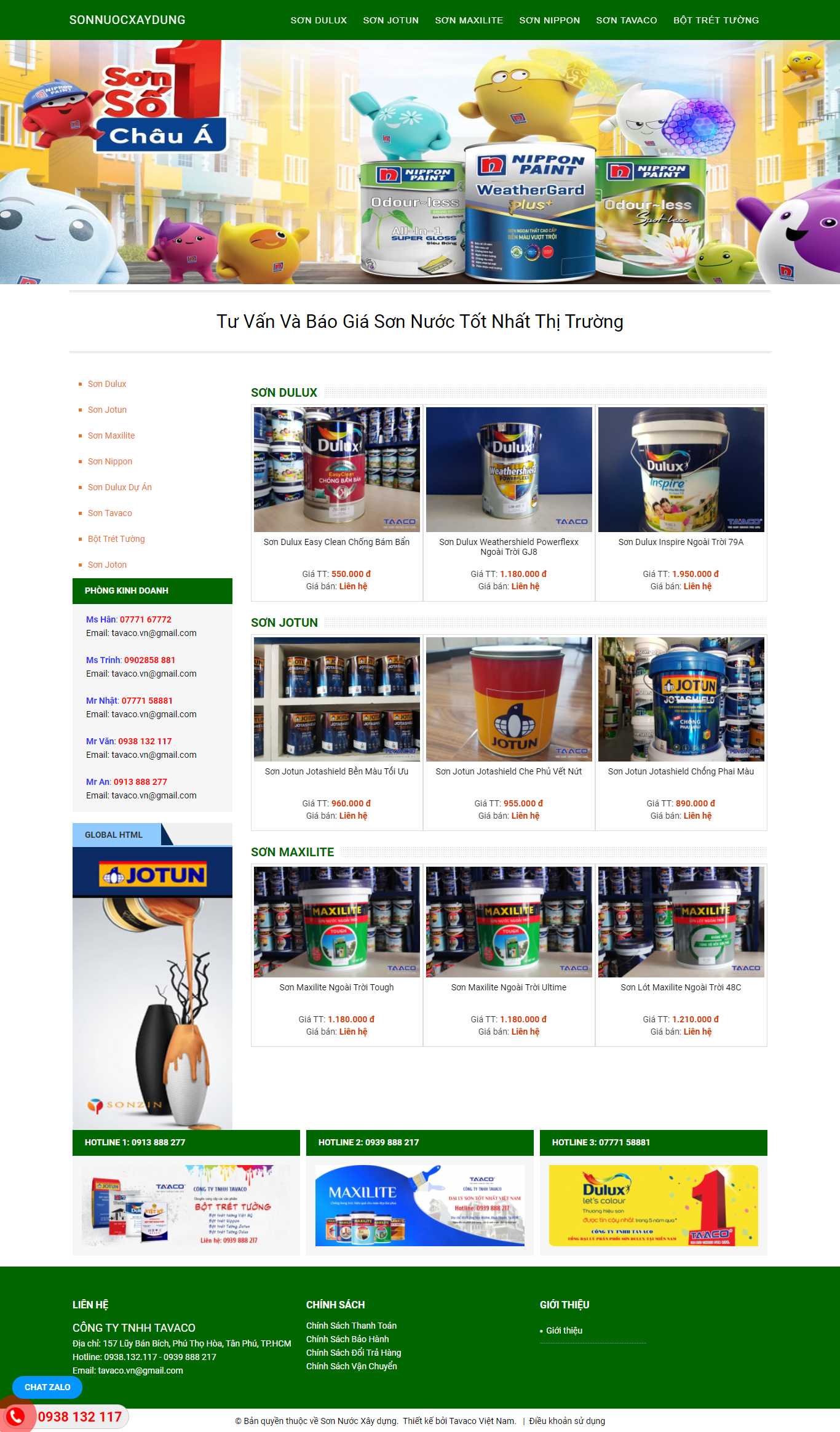 [truongphatpu] Thiết kế Website web bán sơn - sonnuocxaydungcom