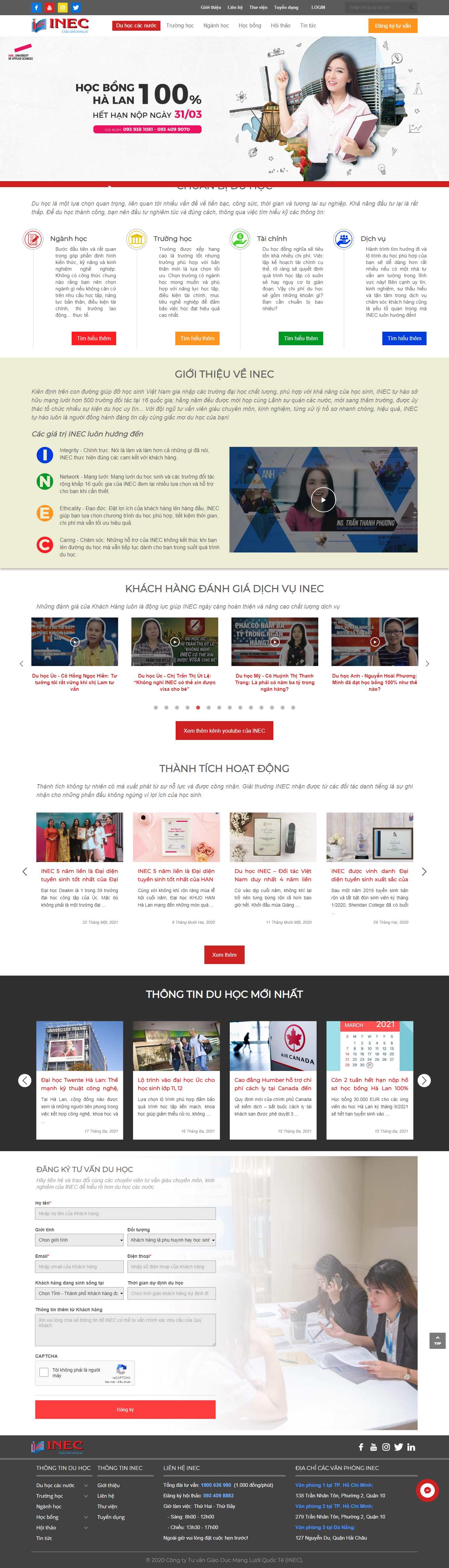 [duhoctms] Thiết kế Website web du học nước ngoài - duhocineccom