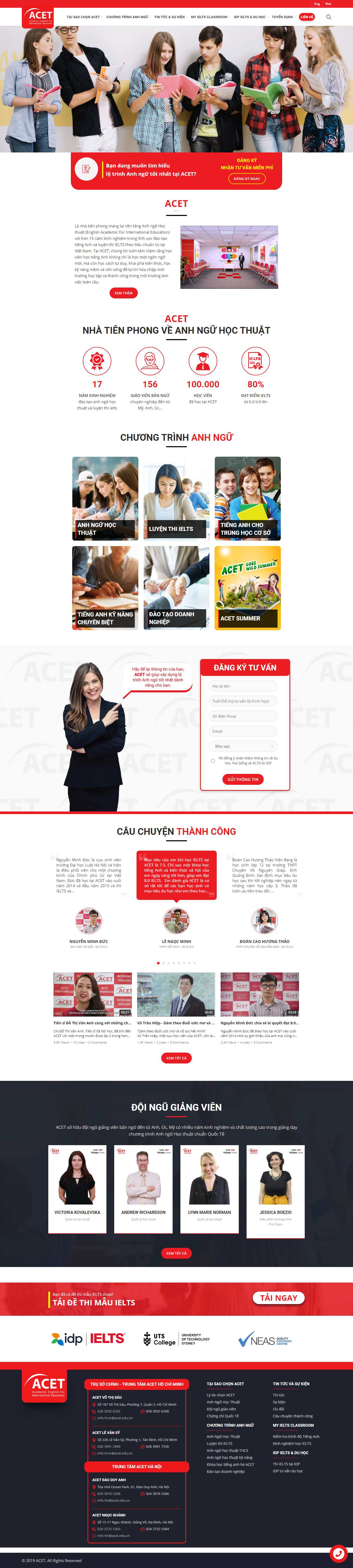 [duhoctms] Thiết kế Website web du học nước ngoài - aceteduvn