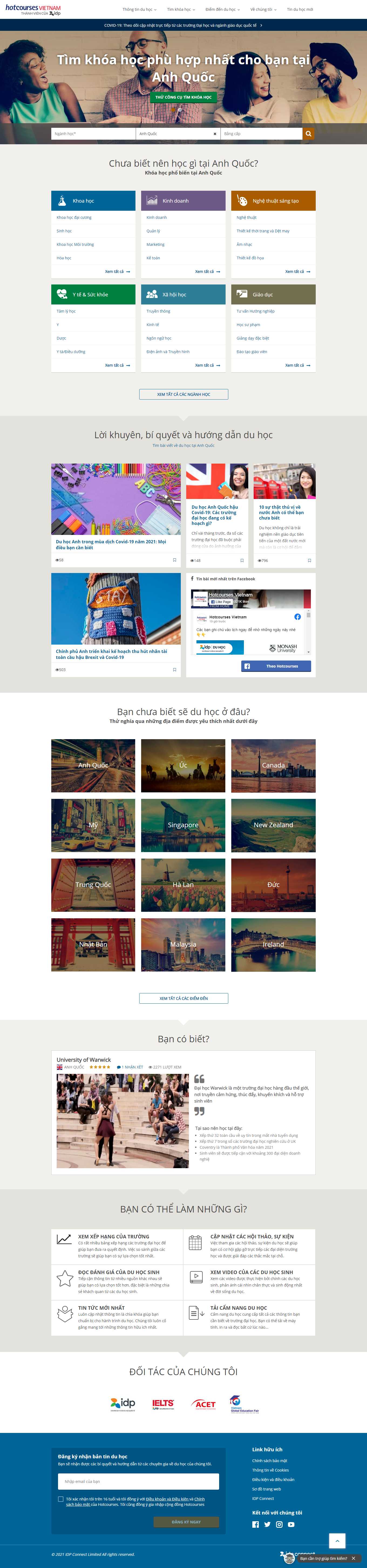 [ducanhduhoc] Thiết kế Website web du học anh - wwwhotcoursesvn