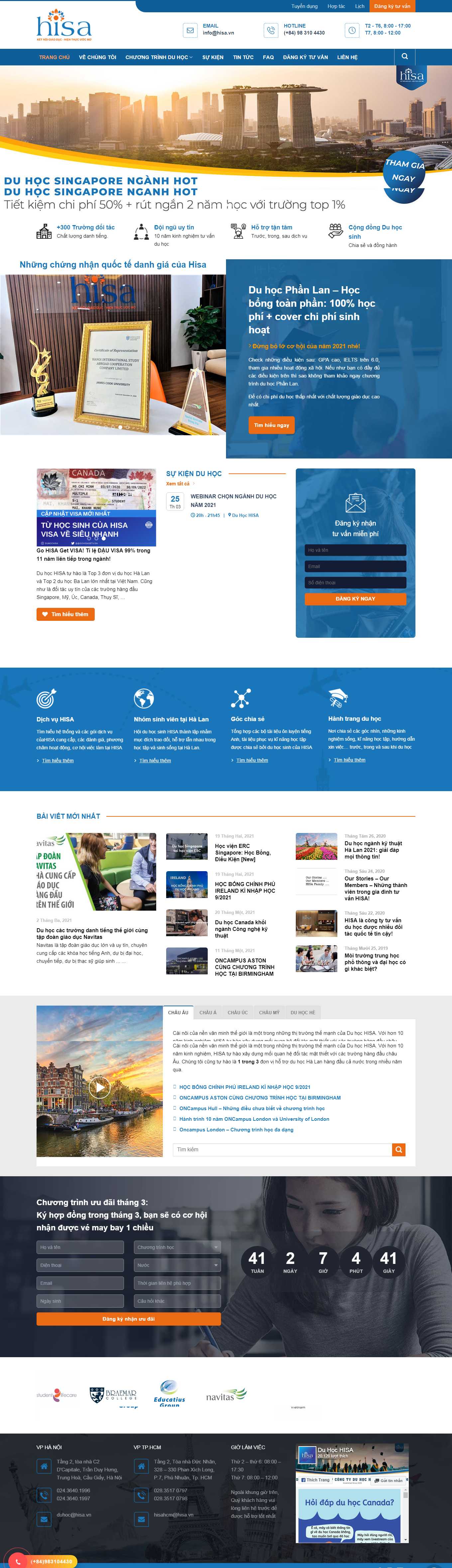 [ducanhduhoc] Thiết kế Website web du học anh - hisaeduvn