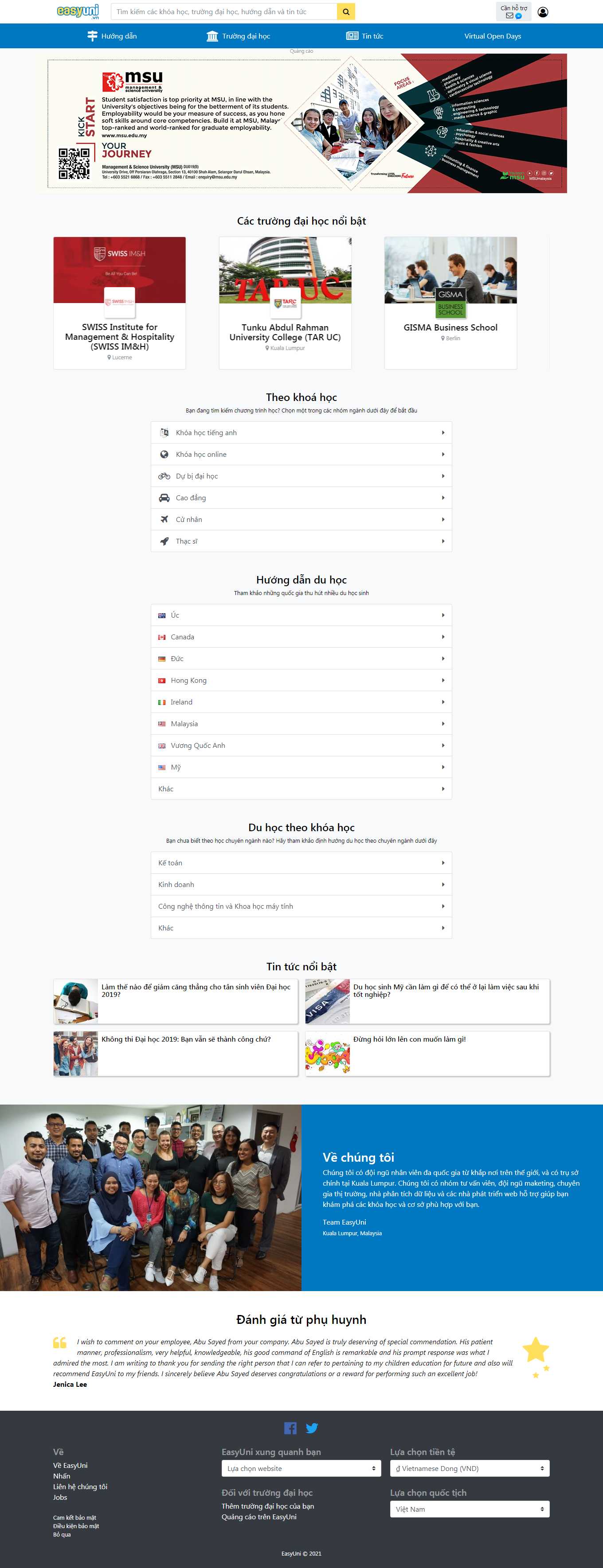 [ducanhduhoc] Thiết kế Website web du học anh - wwweasyunivn