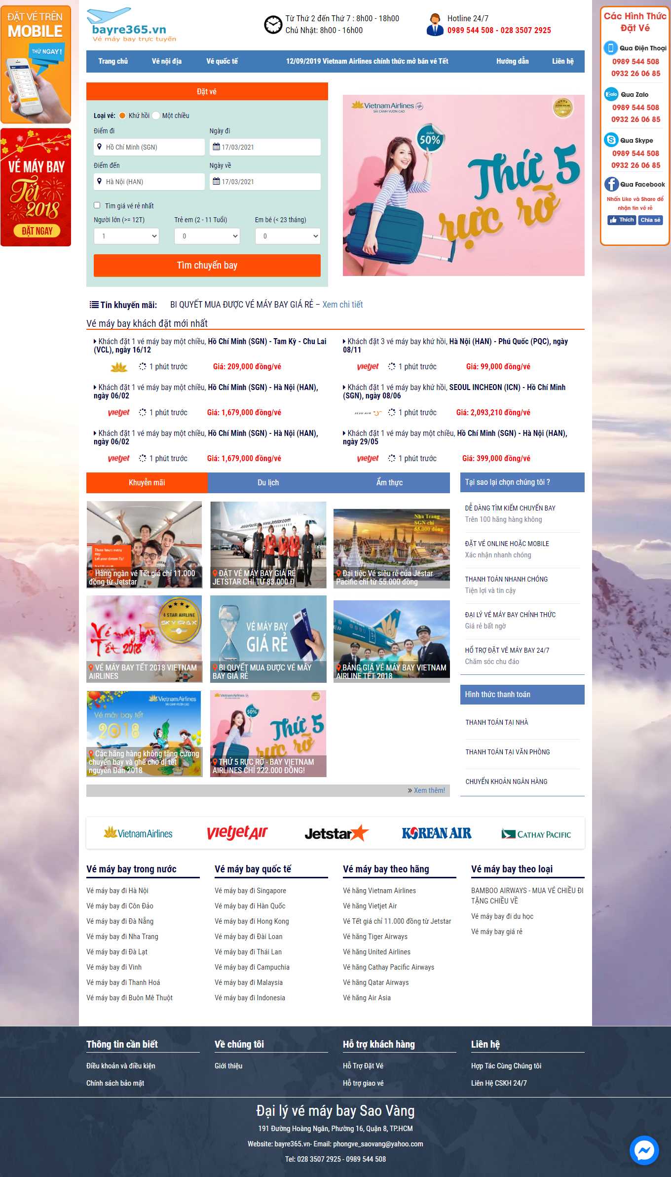 [hongngocha] Thiết kế Website web vé máy bay giá rẻ - bayre365vn