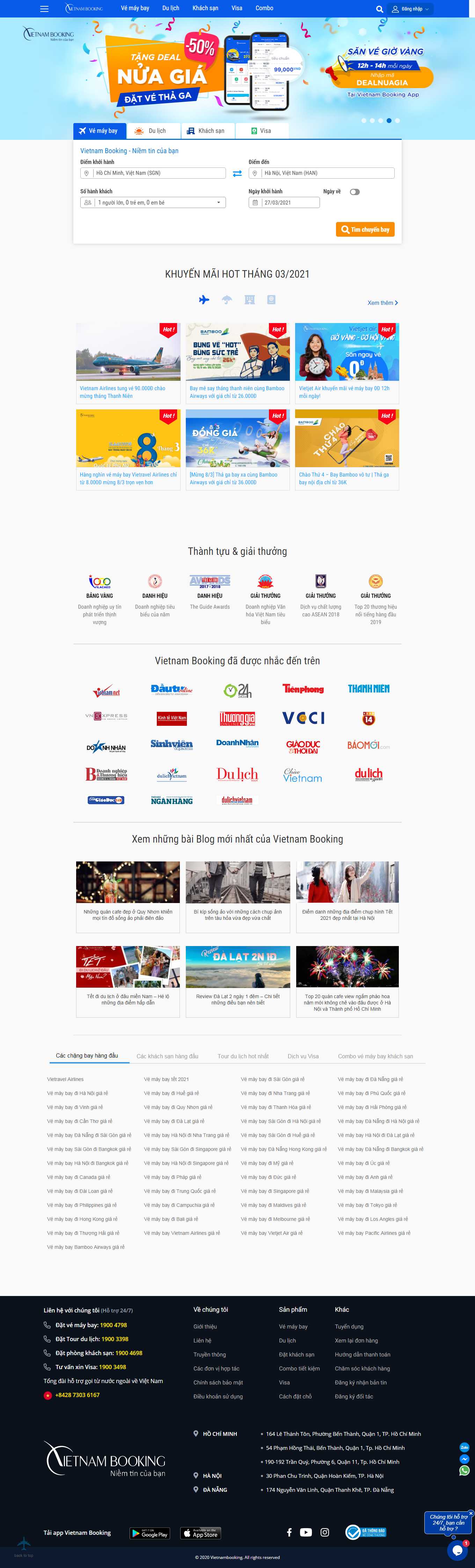 [hongngocha] Thiết kế Website web vé máy bay giá rẻ - wwwvietnambookingcom