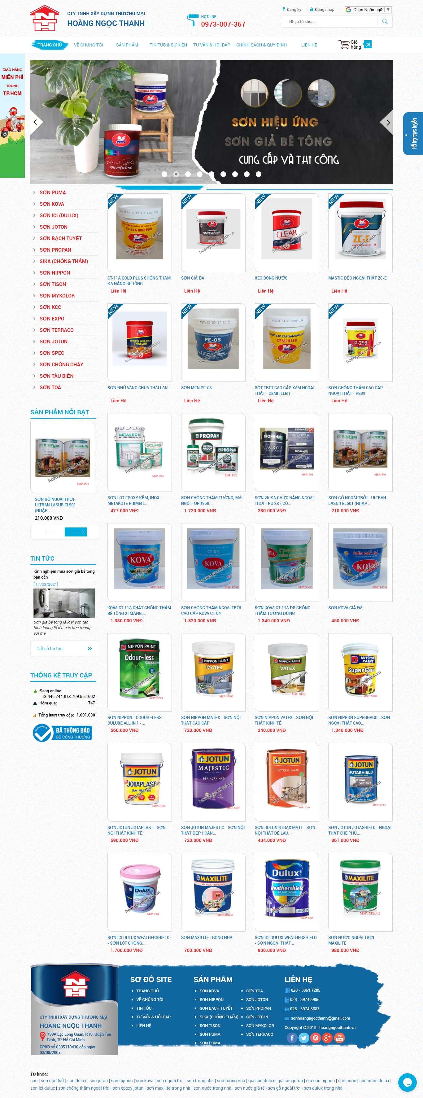 [truongphatpu] Thiết kế Website web bán sơn - hoangngocthanhvn