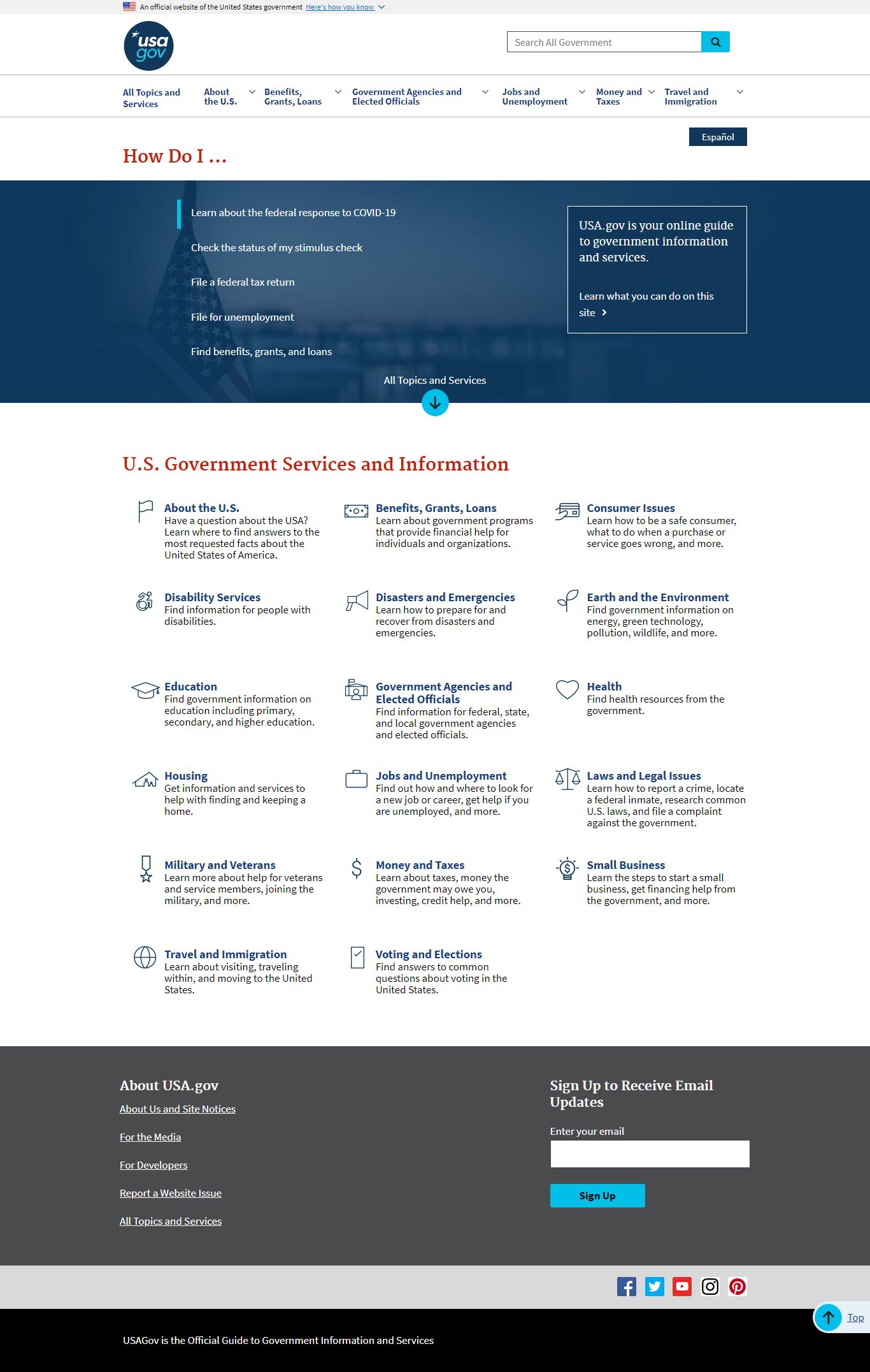 Thiết kế Website web nhà nước - wwwusagov