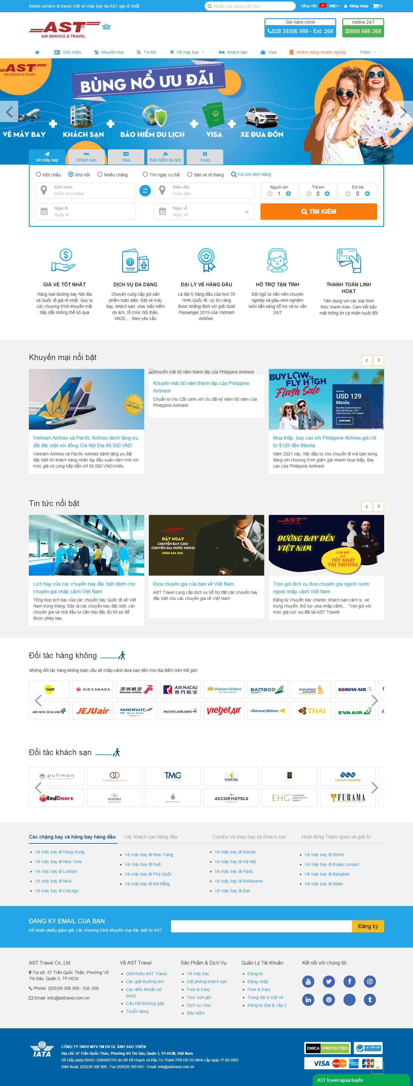 [hongngocha] Thiết kế Website web vé máy bay giá rẻ - astcomvn