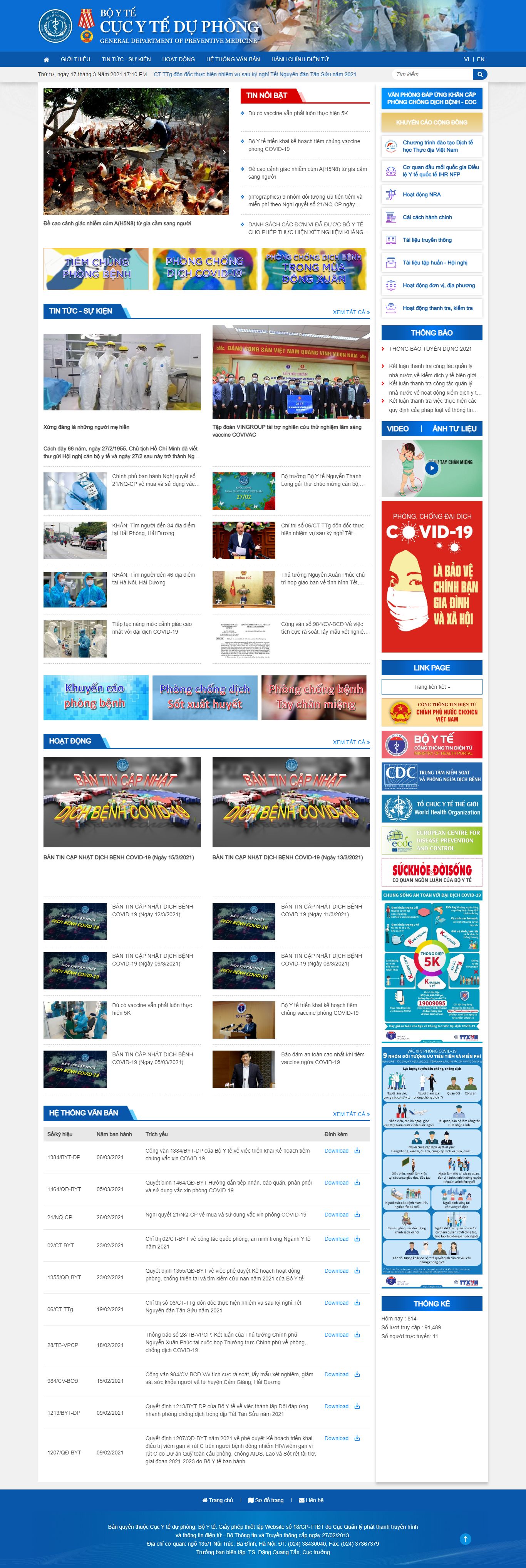 Thiết kế Website web nhà nước - vncdcgovvn