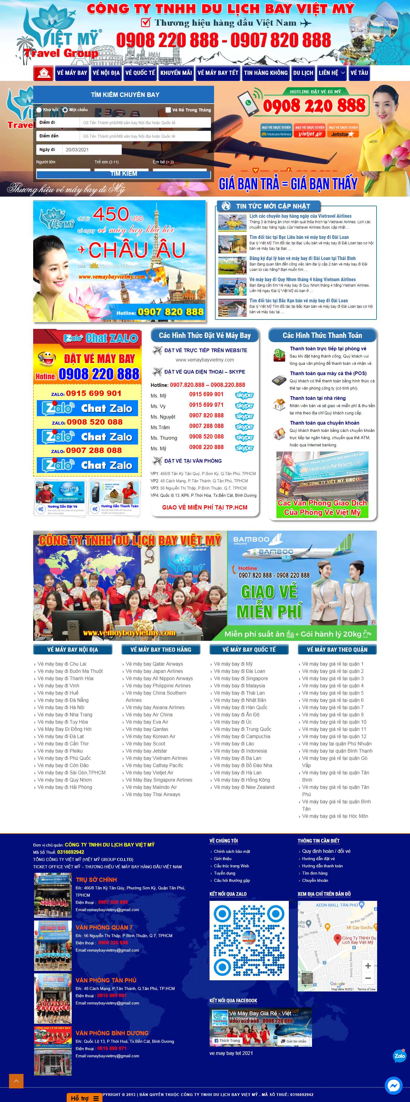 [hongngocha] Thiết kế Website web vé máy bay giá rẻ - vemaybayvietmycom