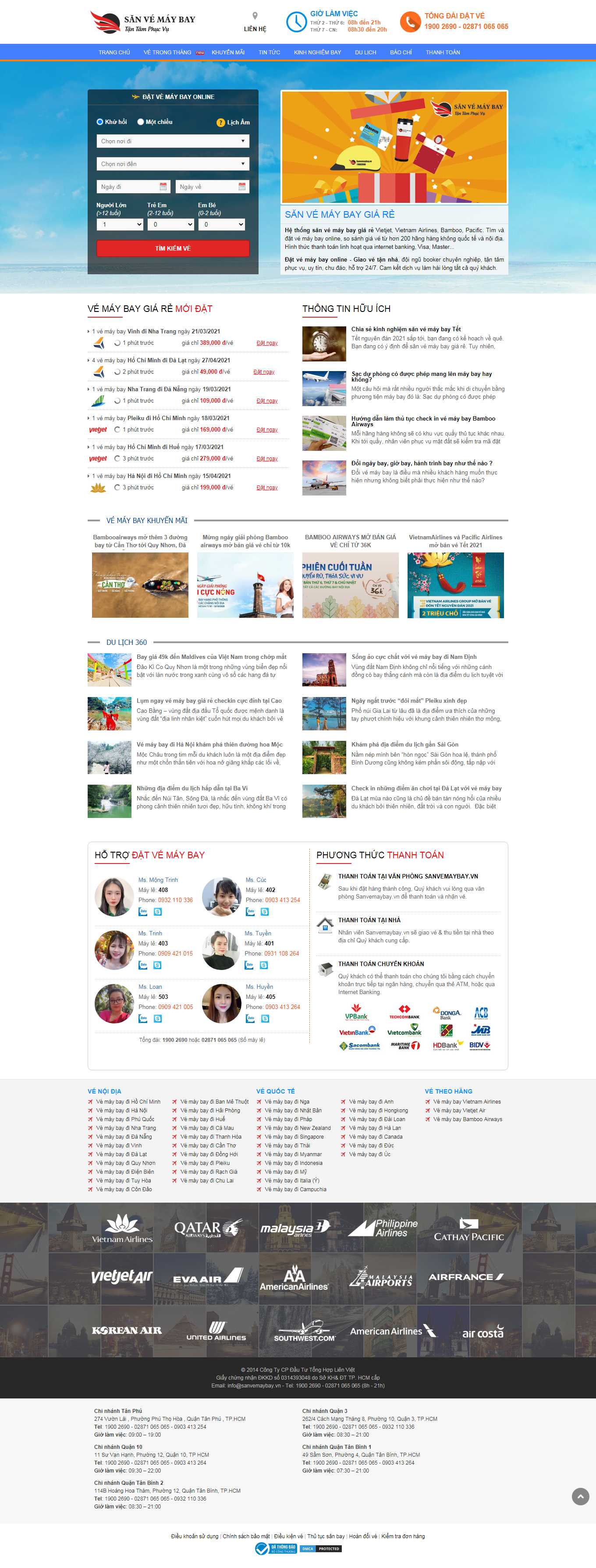 [hongngocha] Thiết kế Website web vé máy bay giá rẻ - sanvemaybayvn