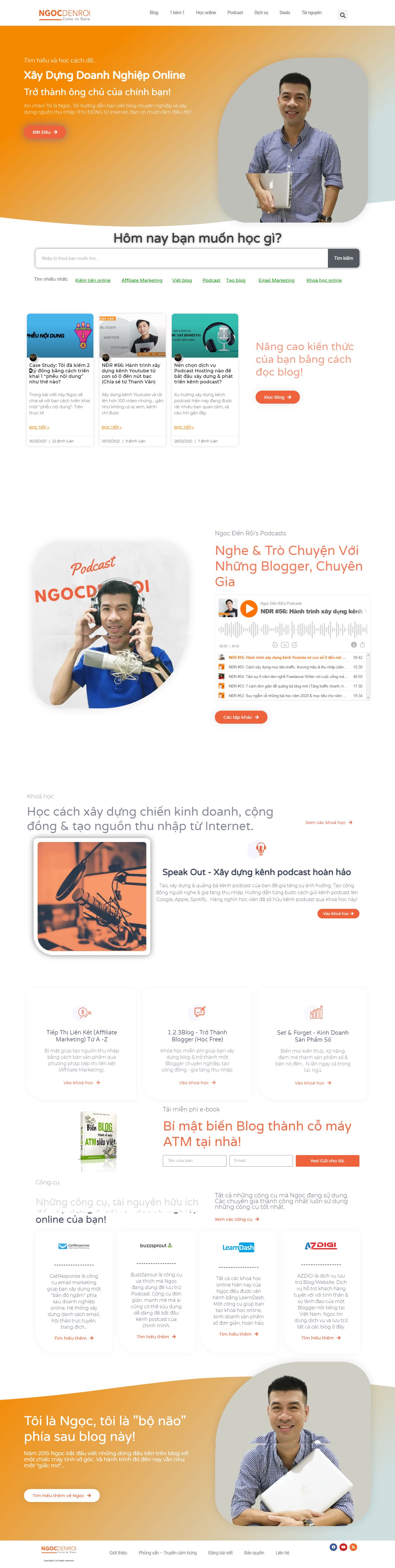 [hoanghannom] Thiết kế Website web cá nhân - ngocdenroicom