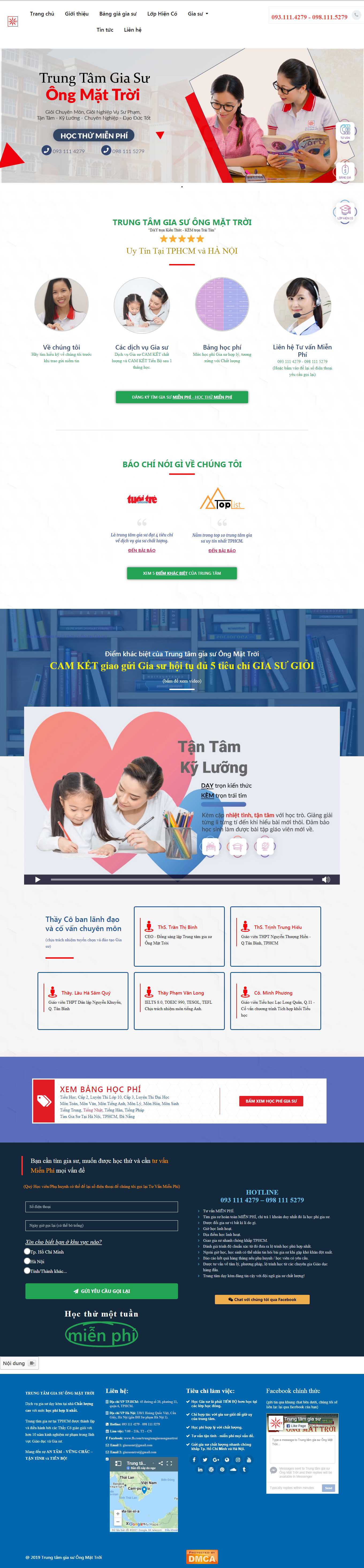 Thiết kế Website web trung tâm gia sư - giasuongmattroicom