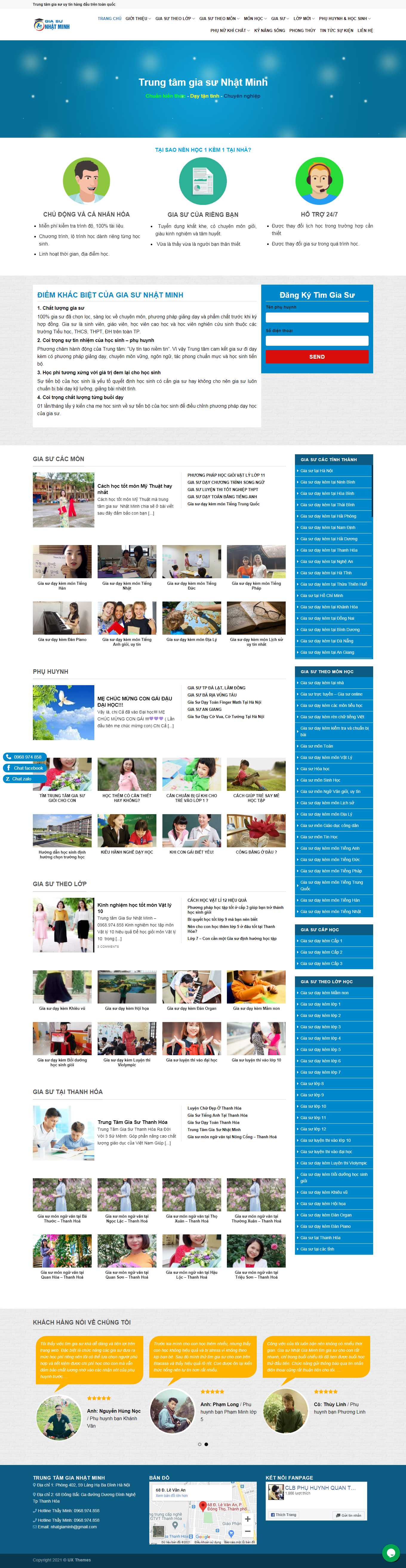 Thiết kế Website web trung tâm gia sư - giasunhatminhvn