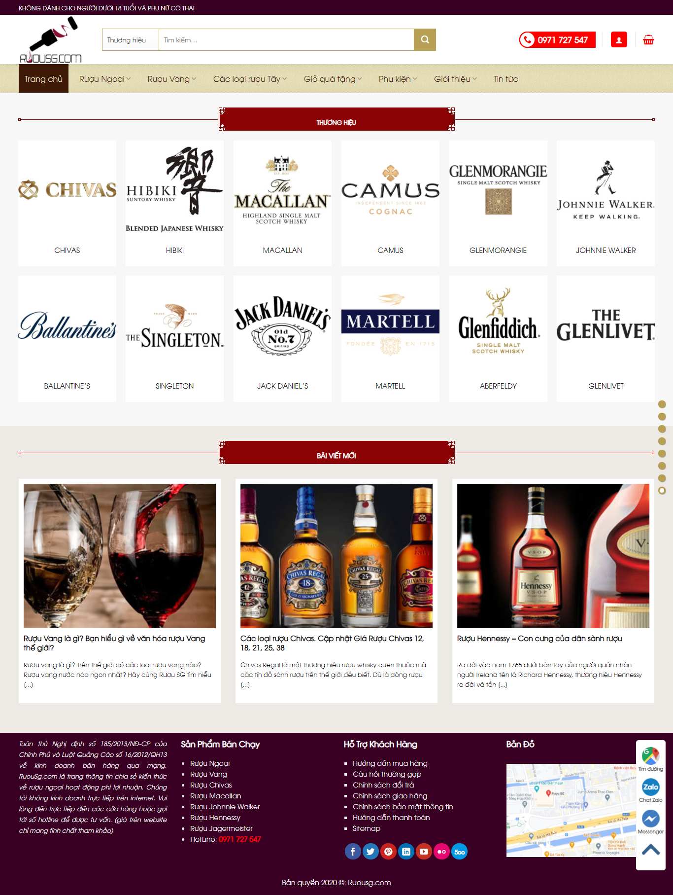 [drinkies] Thiết kế Website web bán rượu bia - ruousgcom