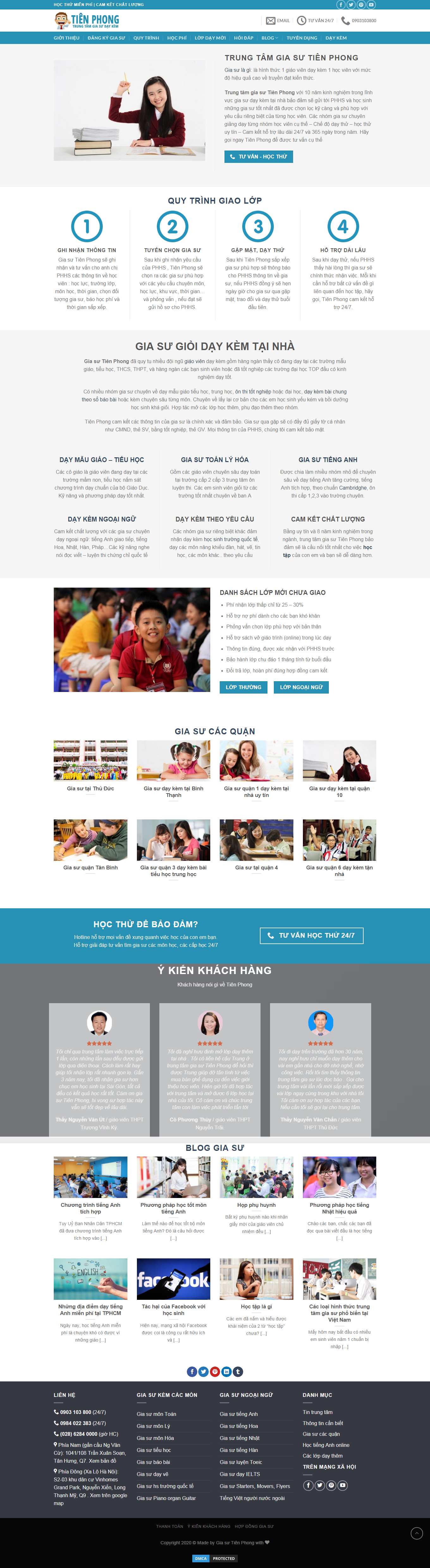 Thiết kế Website web trung tâm gia sư - giasutienphongcomvn