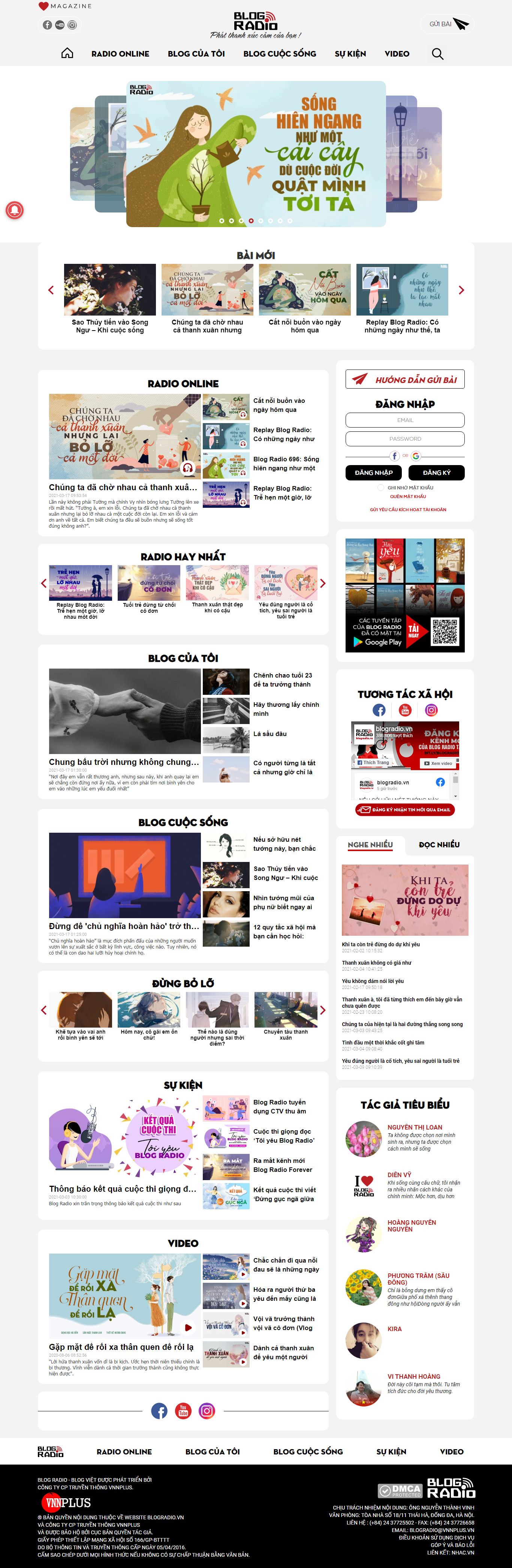 [hoanghannom] Thiết kế Website web cá nhân - blogradiovn