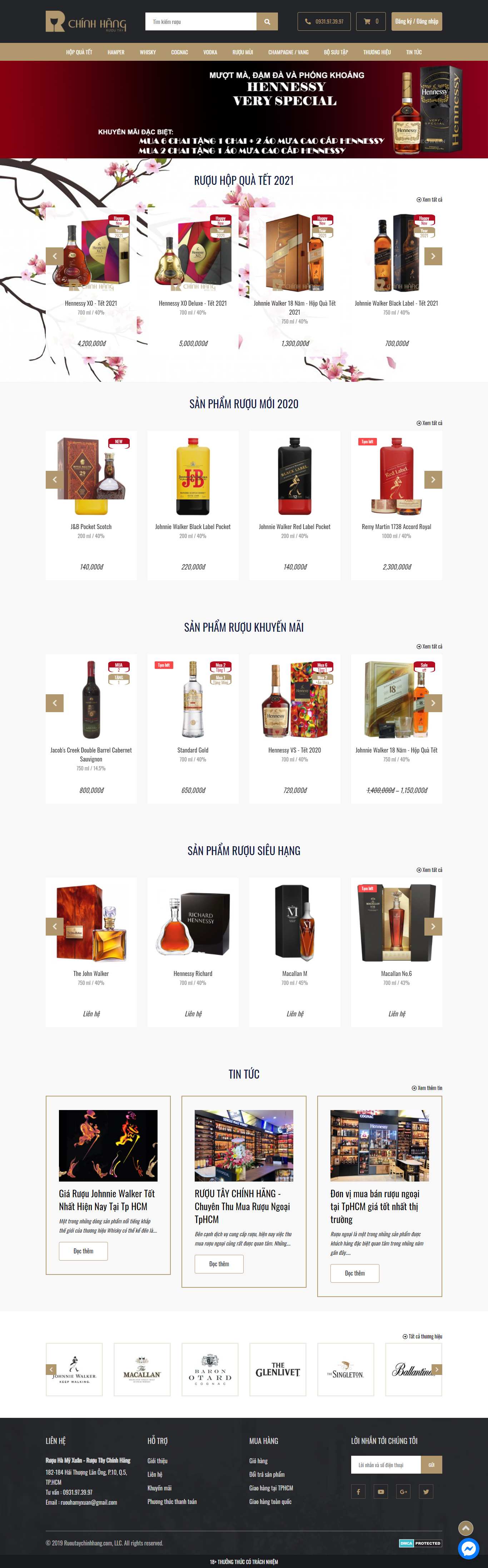 [drinkies] Thiết kế Website web bán rượu bia - ruoutaychinhhangcom