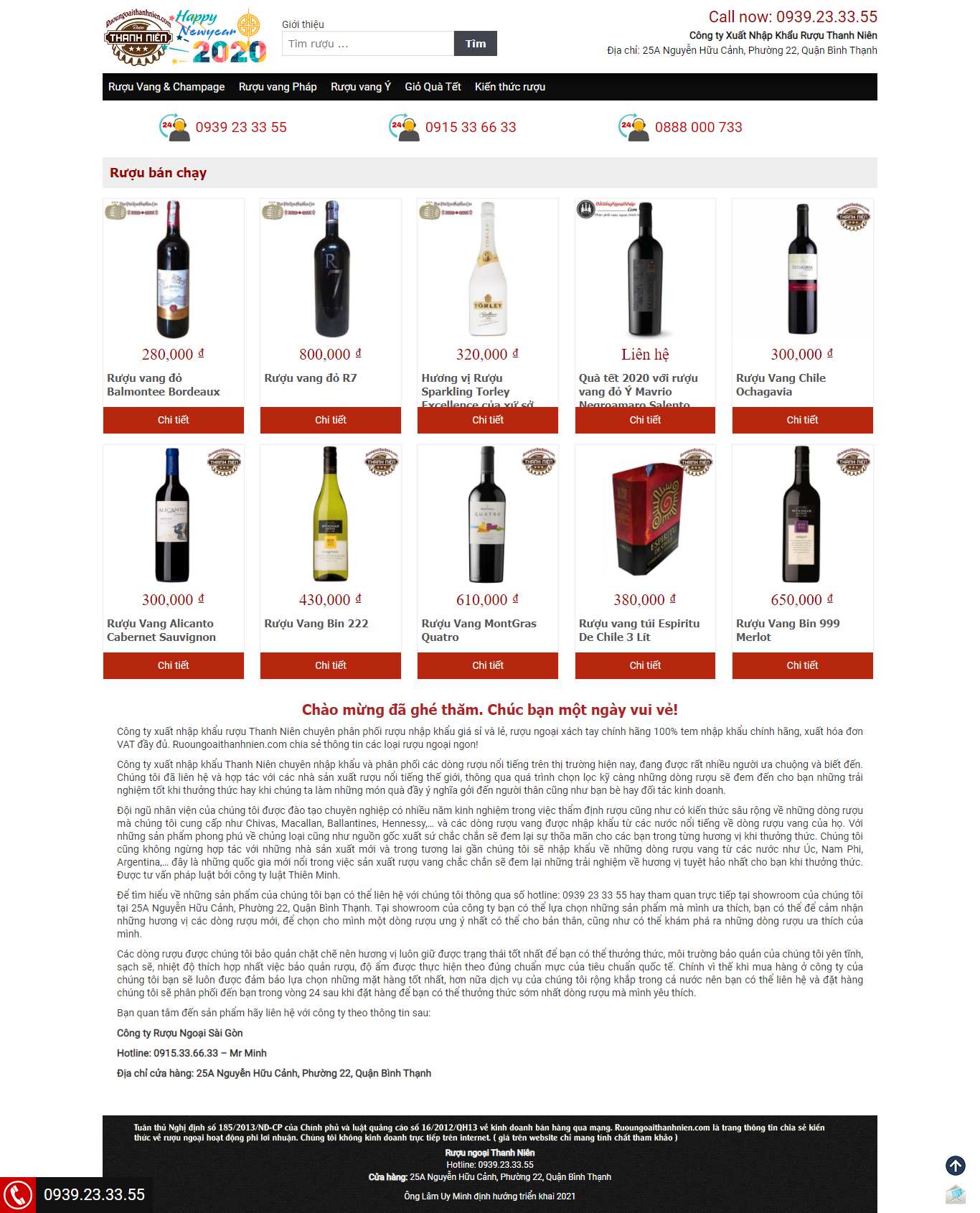 [drinkies] Thiết kế Website web bán rượu bia - ruoungoaithanhniencom