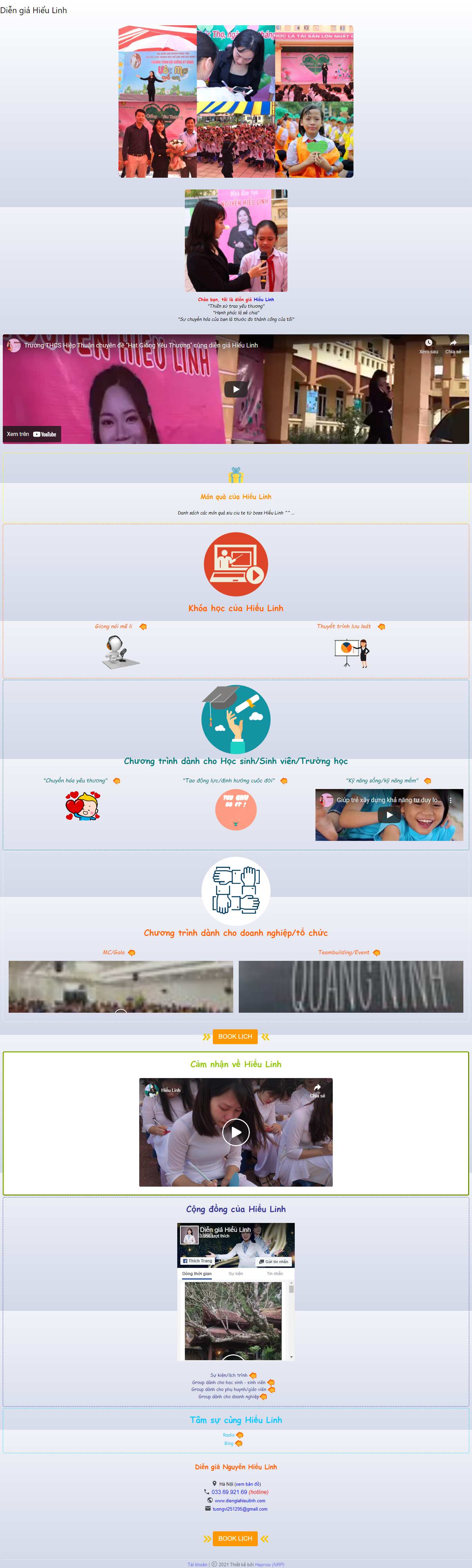 [lichvannien365] Thiết kế Website web người nổi tiếng - diengiahieulinhcom