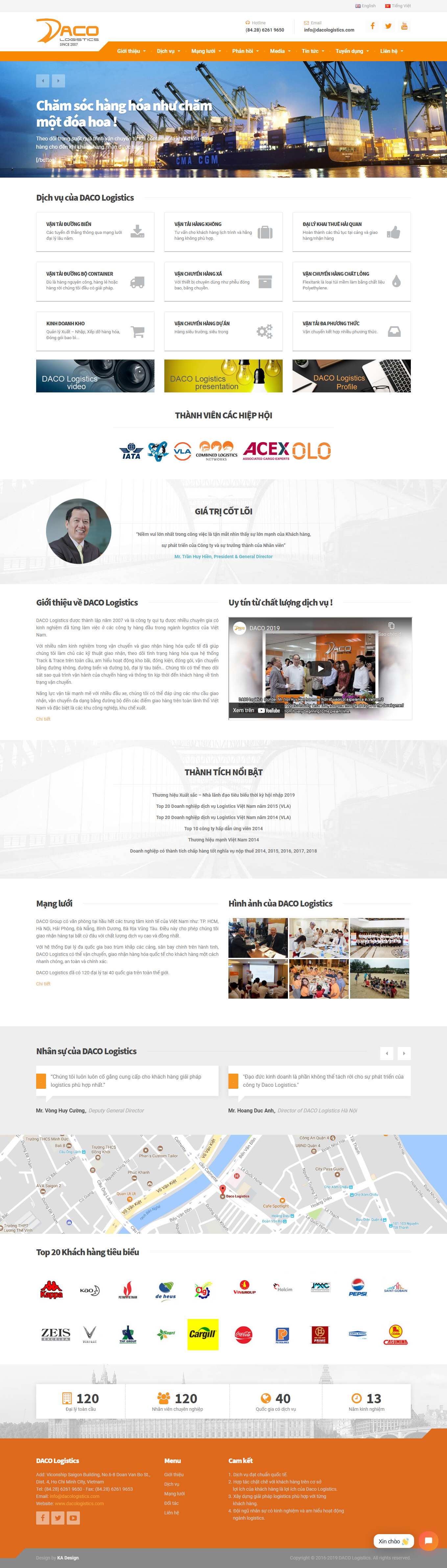 [viethungvn] Thiết kế Website web dịch vụ Logistics - dacologisticscom