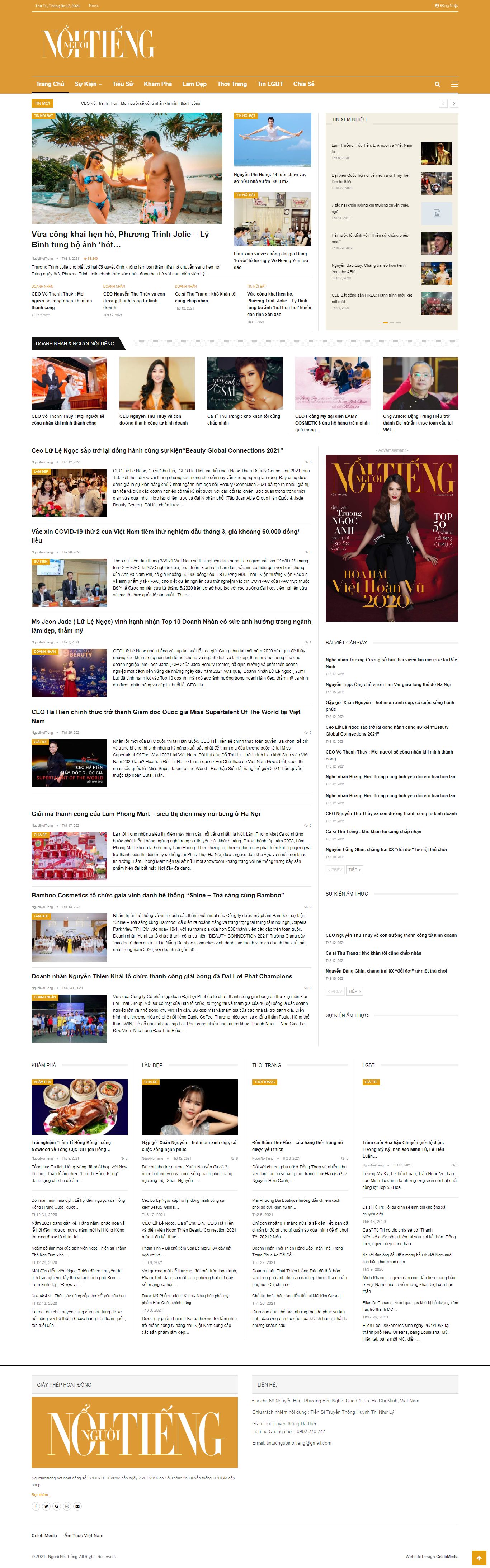 [lichvannien365] Thiết kế Website web người nổi tiếng - nguoinoitiengnet