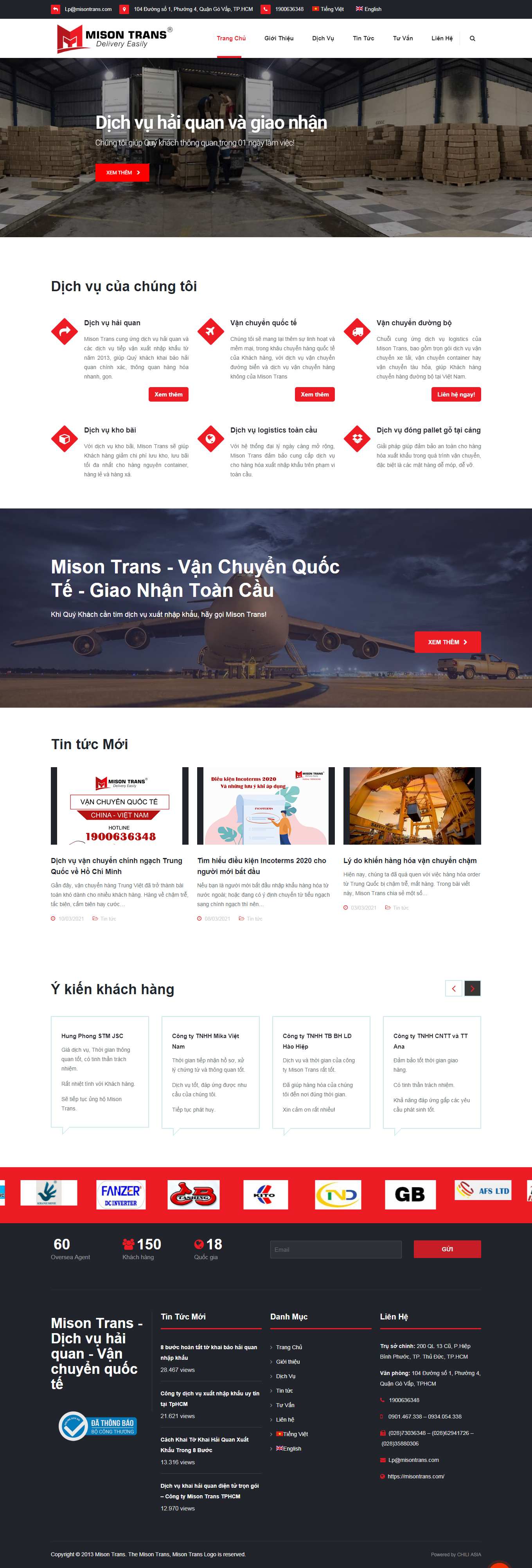 [viethungvn] Thiết kế Website web dịch vụ Logistics - misontranscom